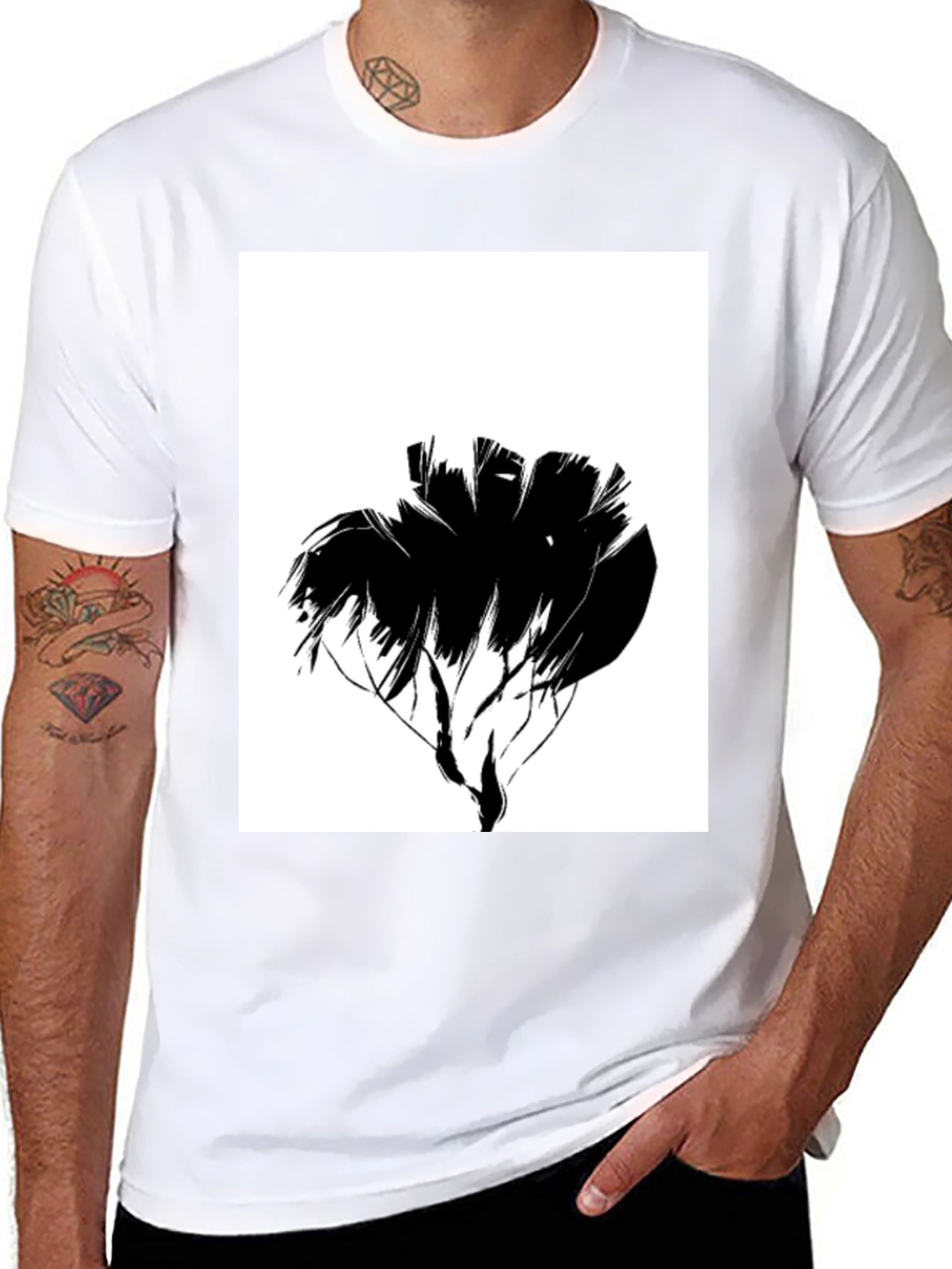 Abstract Tree Graphic Black Tee