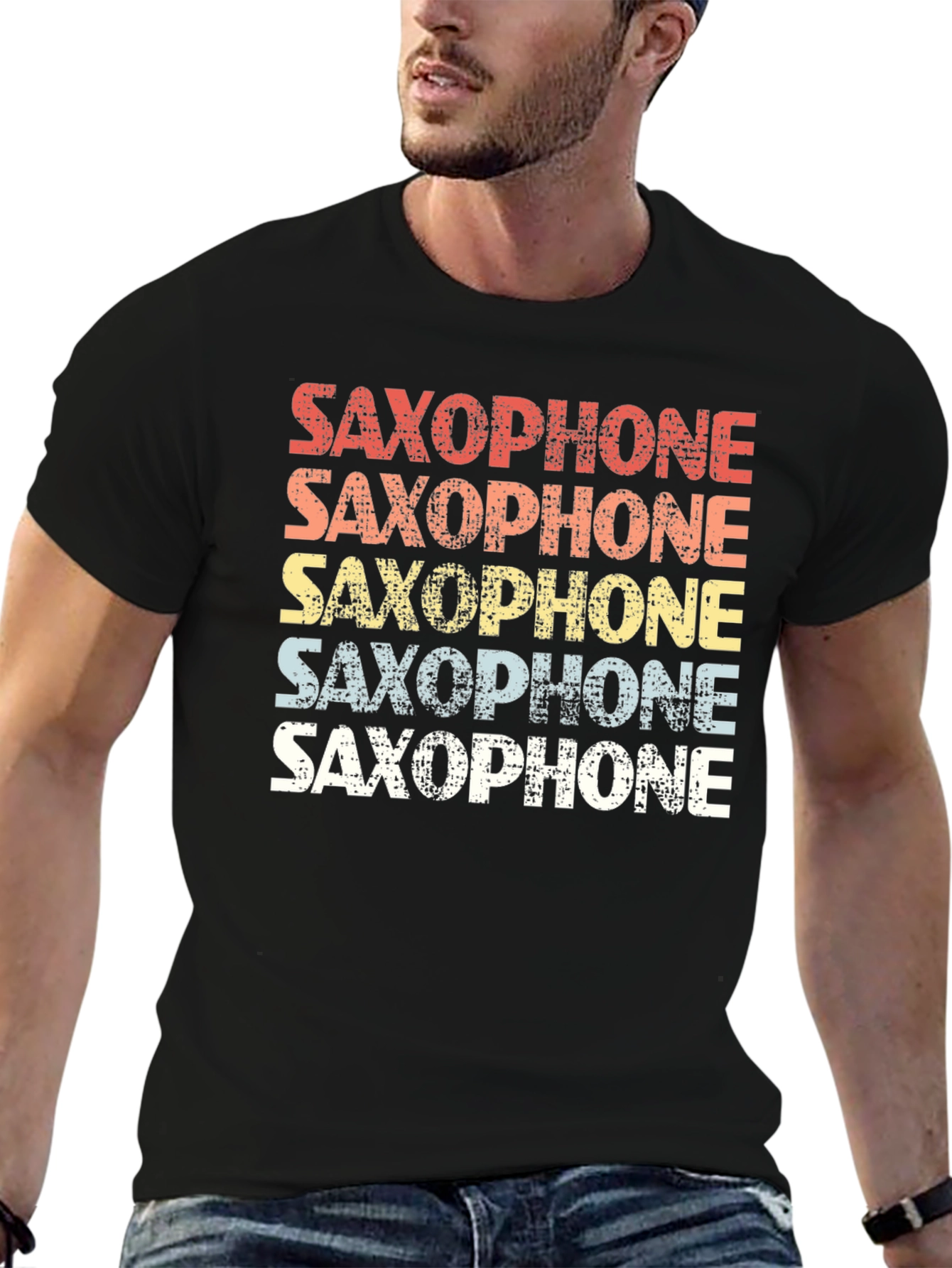 Retro Saxophone T-Shirt for Music Lovers