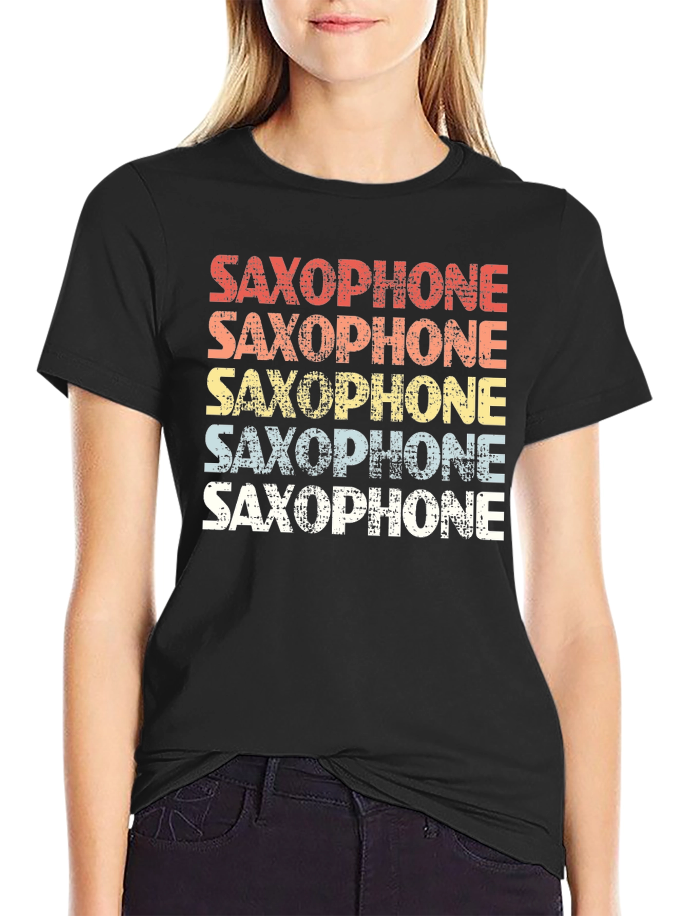Retro Saxophone T-Shirt for Music Lovers