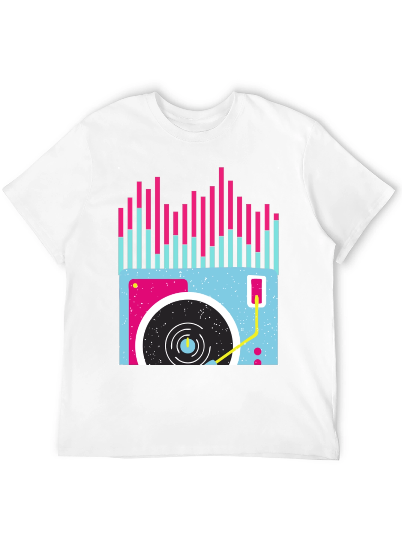 Retro Turntable Graphic Tee - Black