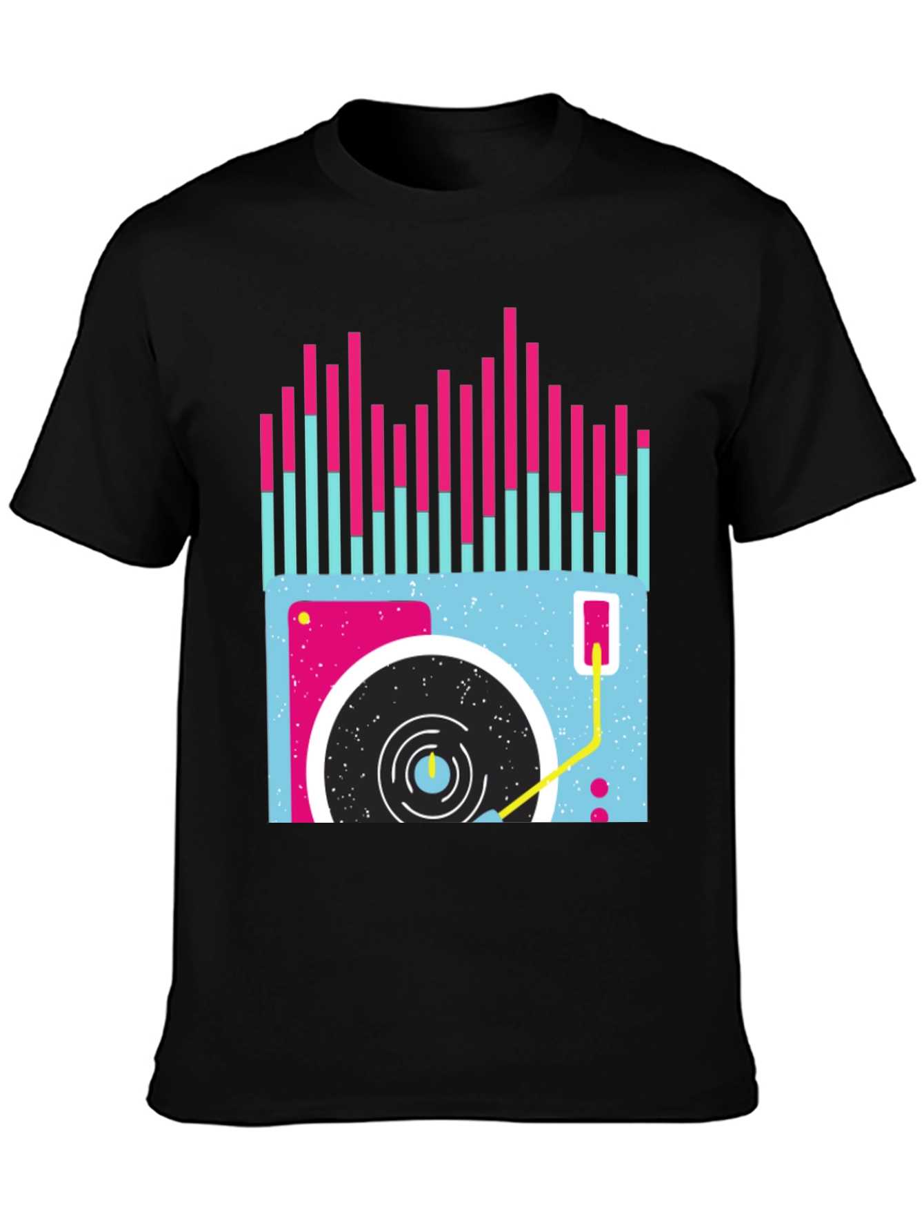 Retro Turntable Graphic Tee - Black