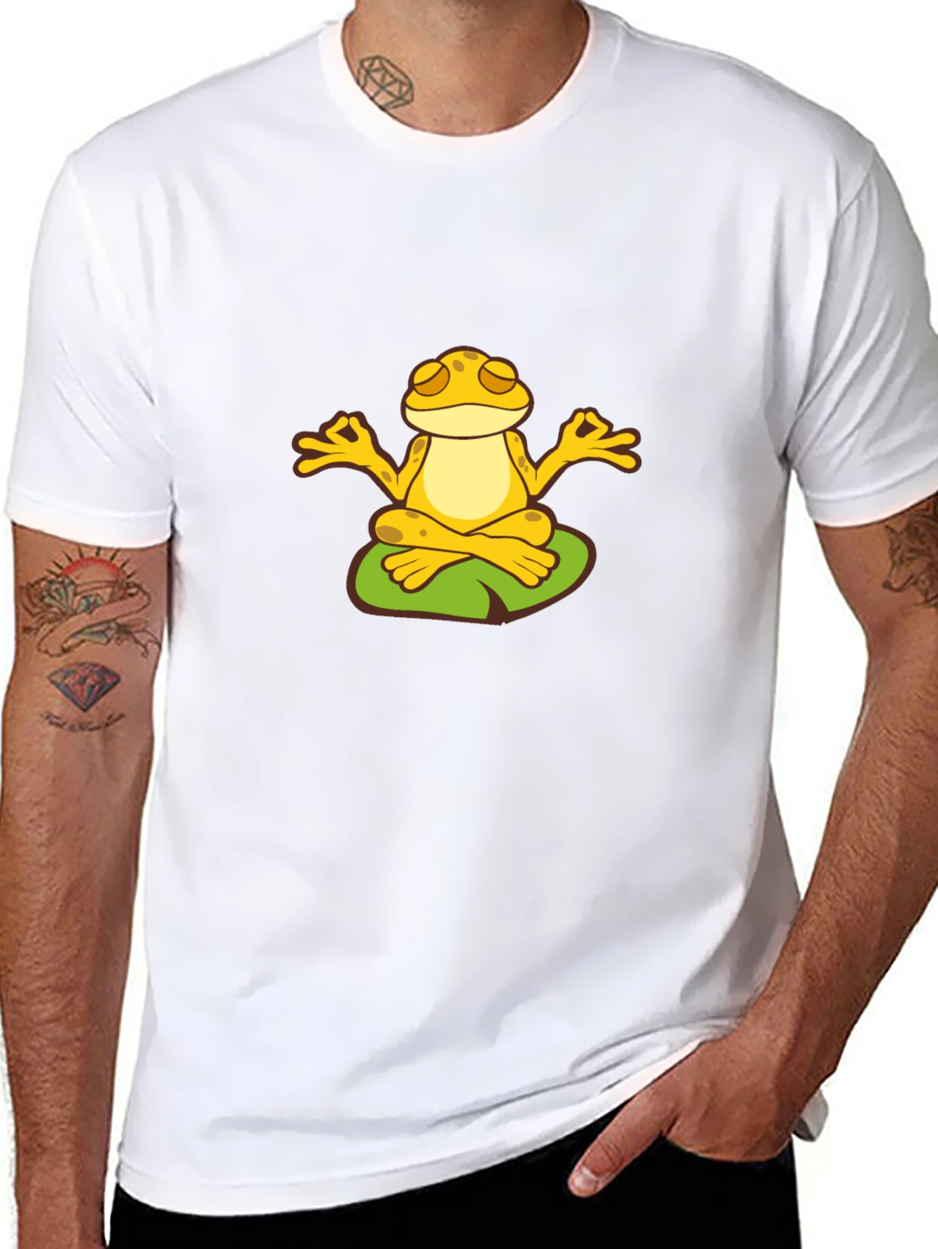 Zen Frog Meditating T-Shirt - Peaceful Yoga Tee