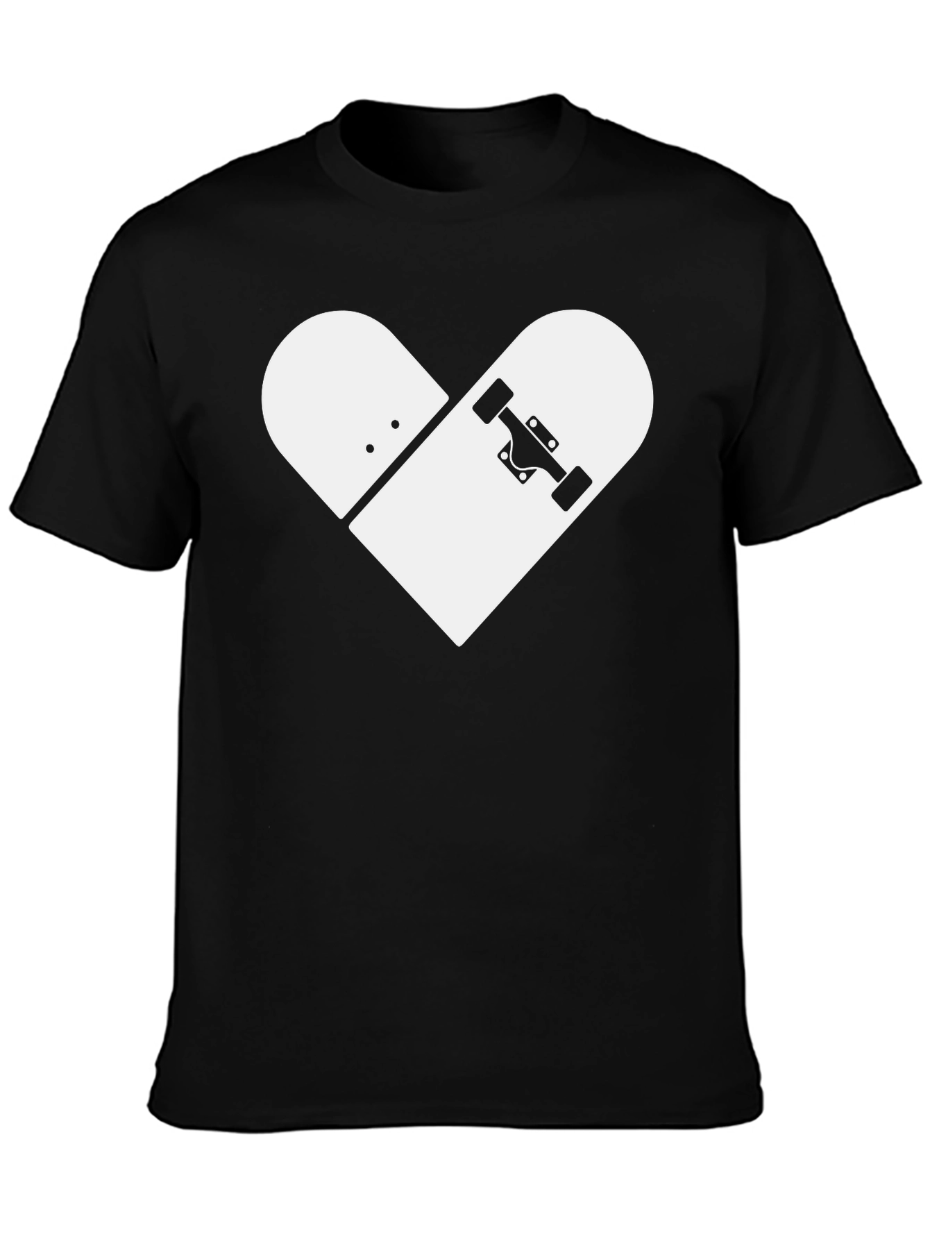Skateboard Heart Graphic Tee - Black