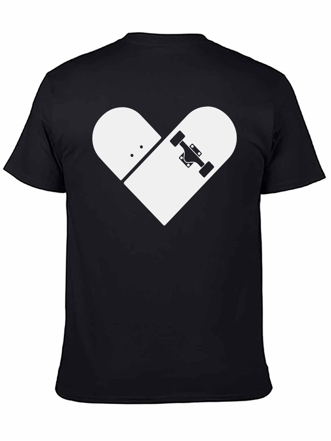 Skateboard Heart Graphic Tee - Black