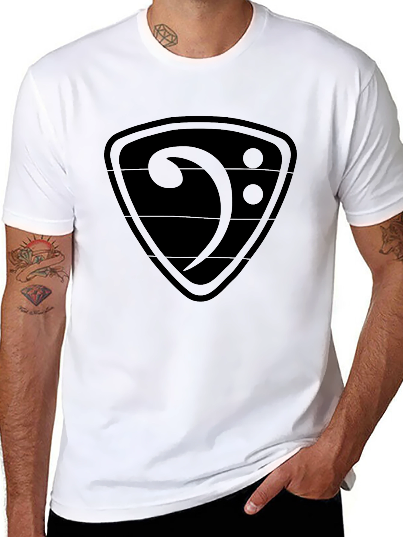 Bass Clef Graphic Print T-Shirt