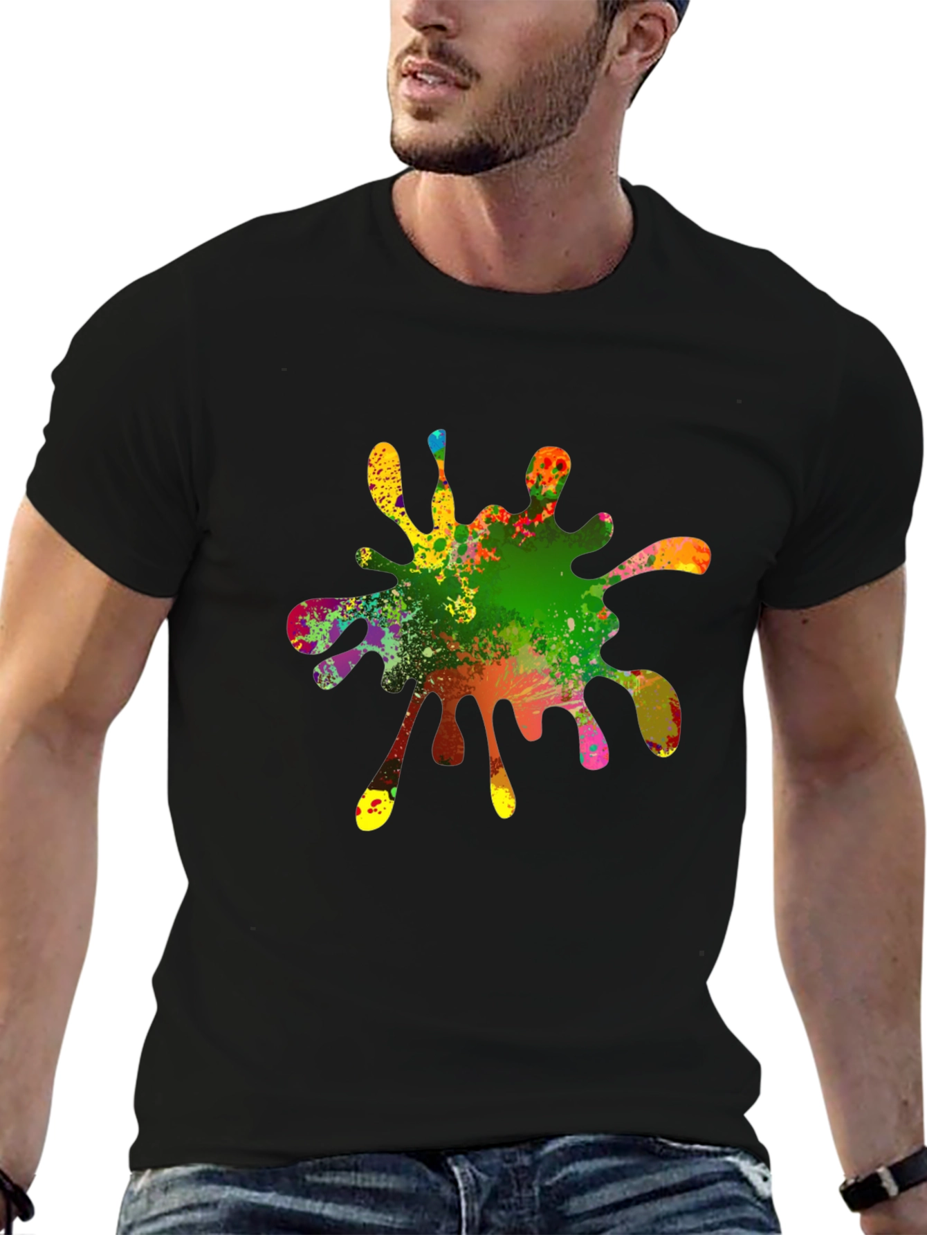 Colorful Splatter Graphic T-Shirt