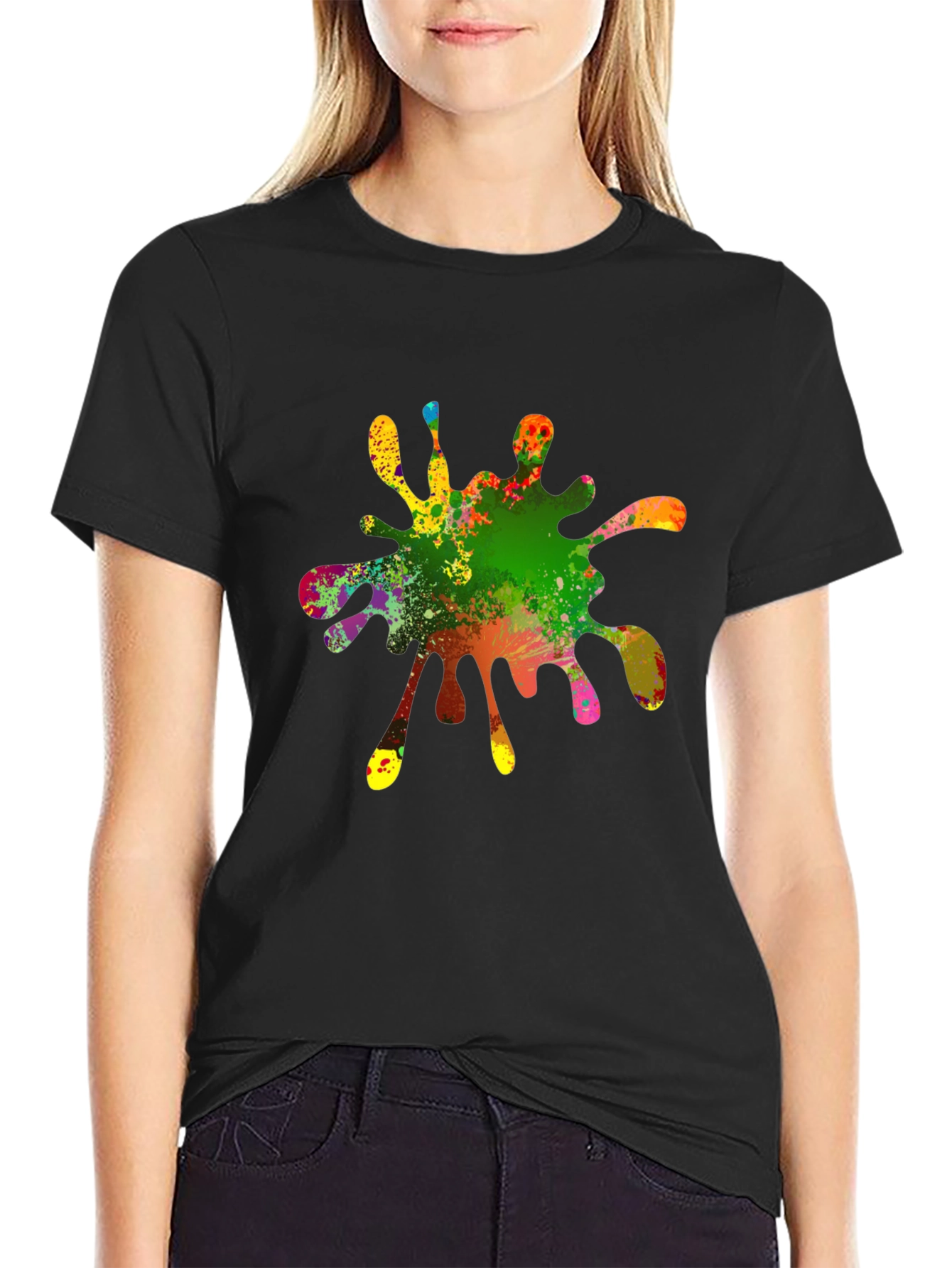 Colorful Splatter Graphic T-Shirt