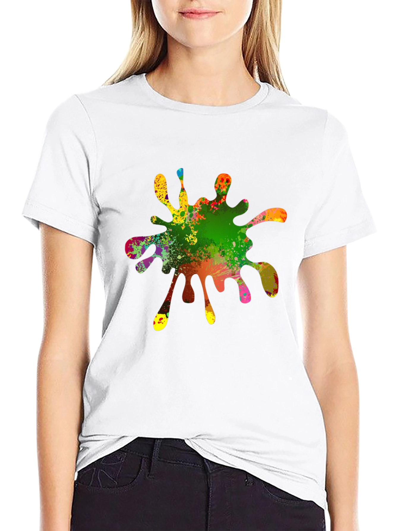 Colorful Splatter Graphic T-Shirt