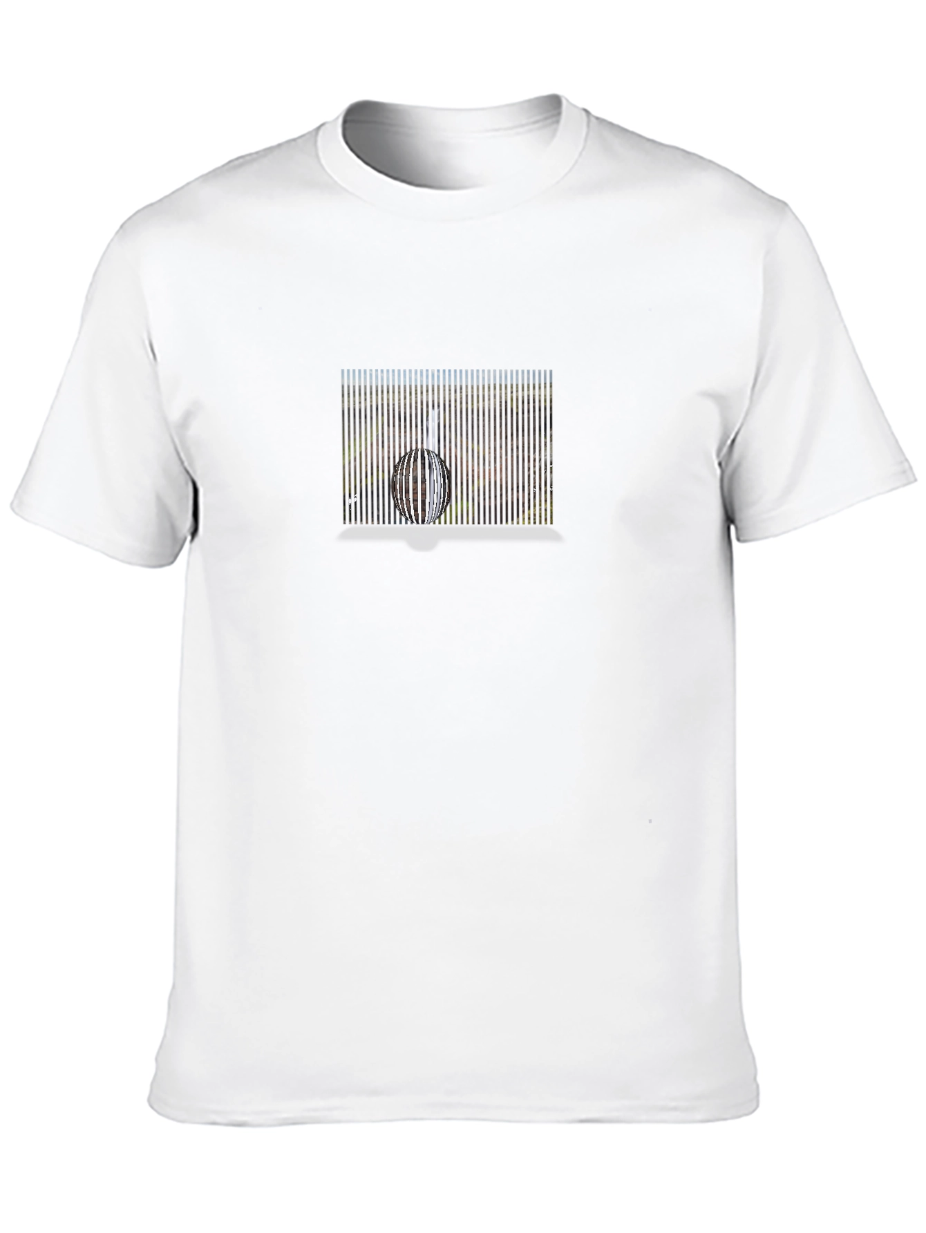 Modern Art Print Black Crew Neck Tee