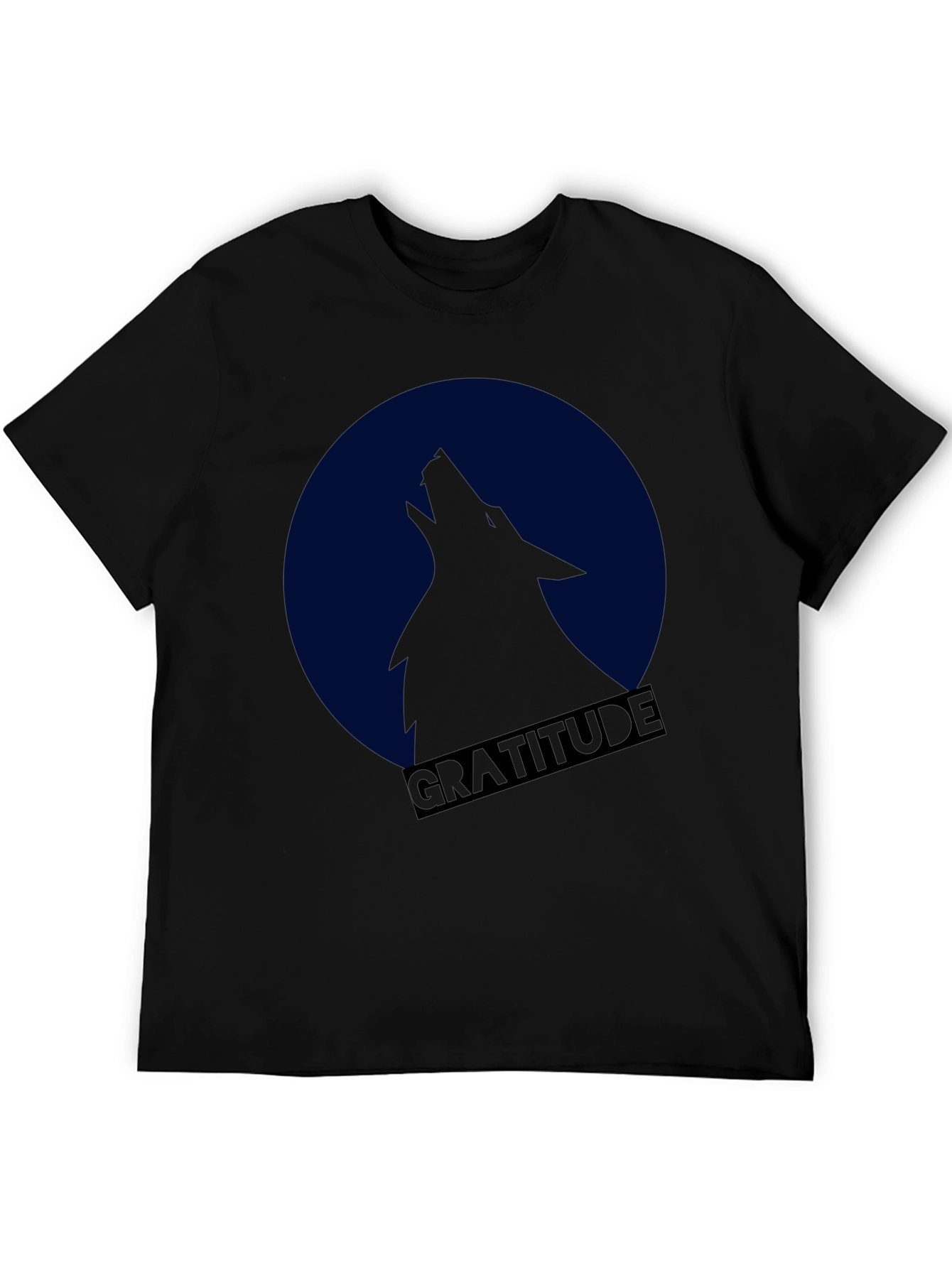 Gratitude Wolf Howling at Moon T-Shirt