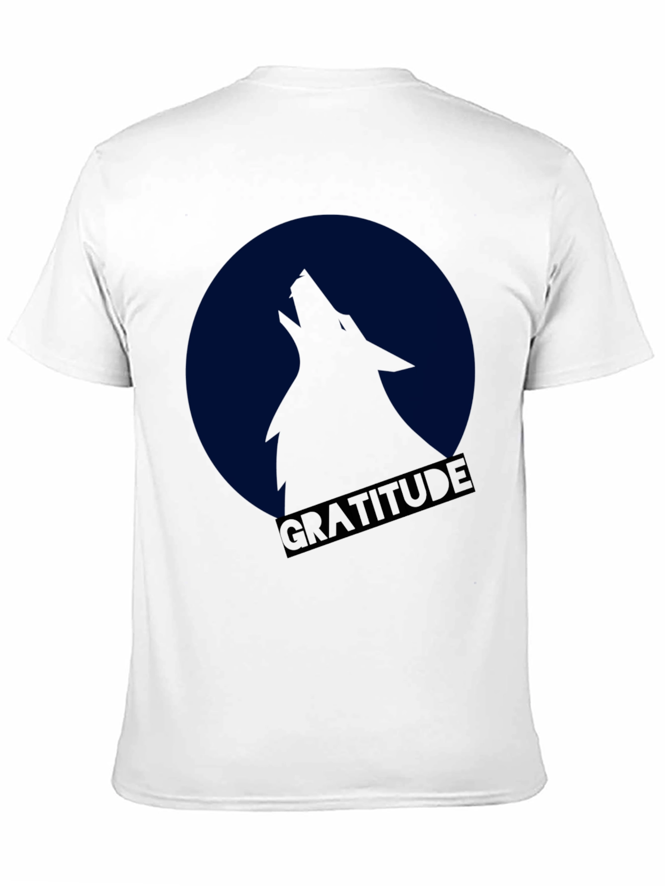 Gratitude Wolf Howling at Moon T-Shirt