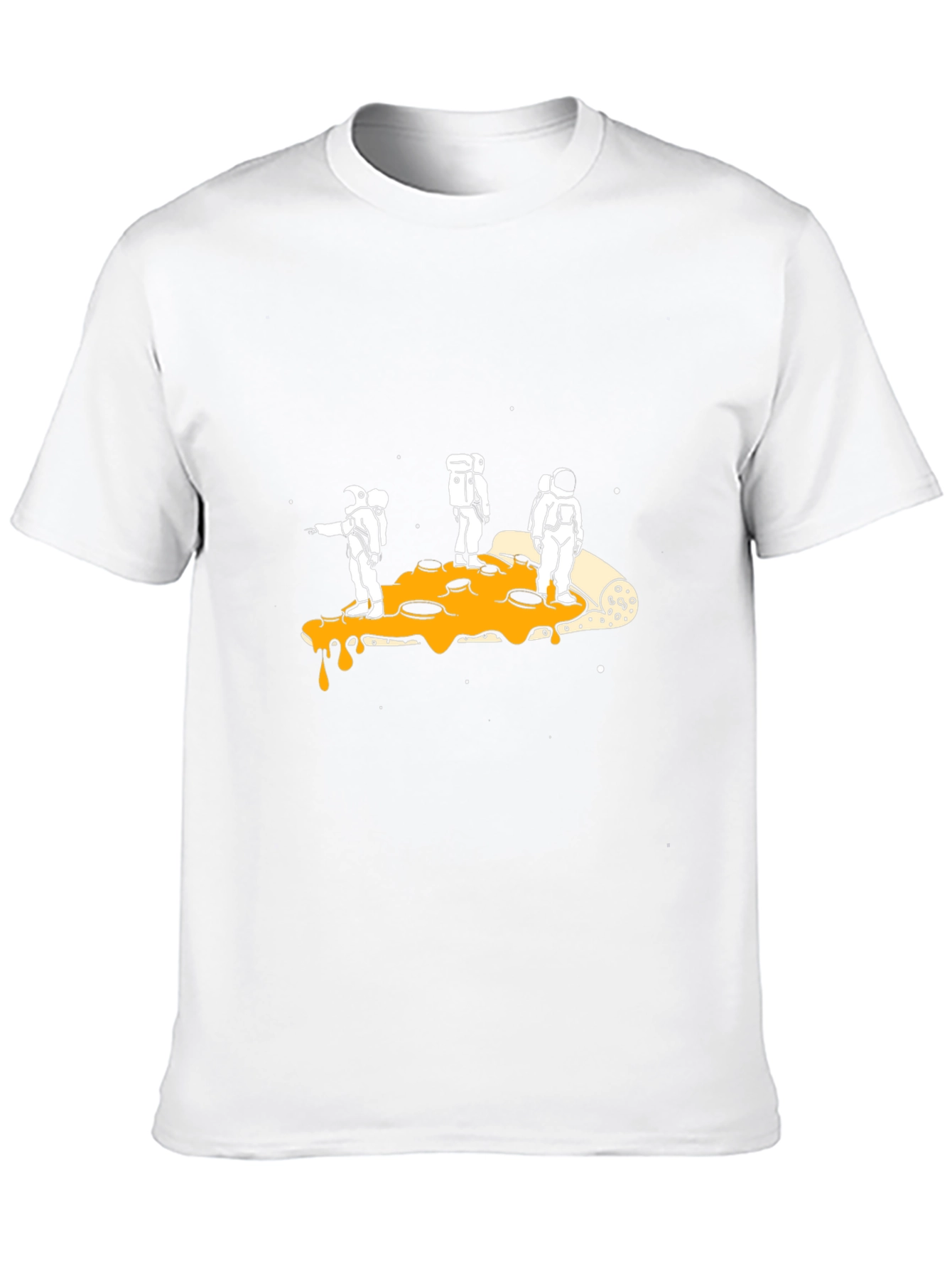 Astronauts Pizza Galaxy Black T-Shirt