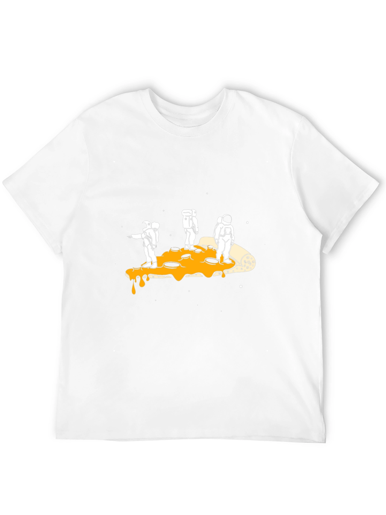 Astronauts Pizza Galaxy Black T-Shirt