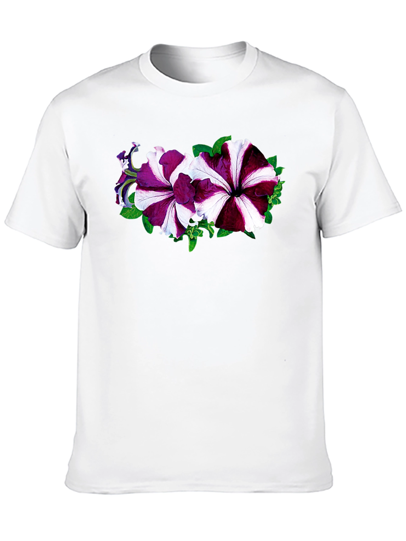 Floral Petunia Graphic Black T-Shirt