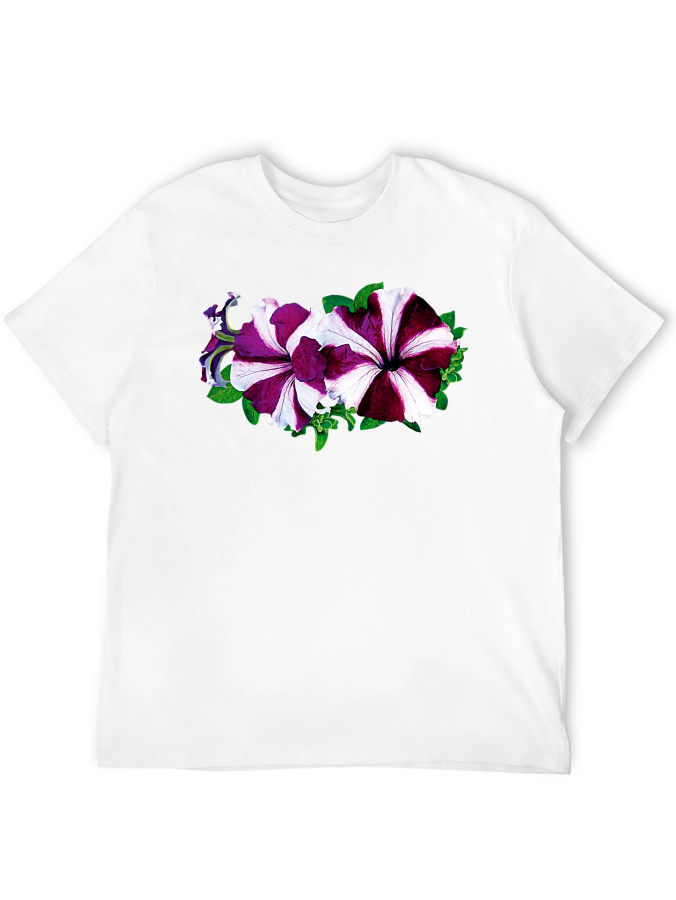 Floral Petunia Graphic Black T-Shirt