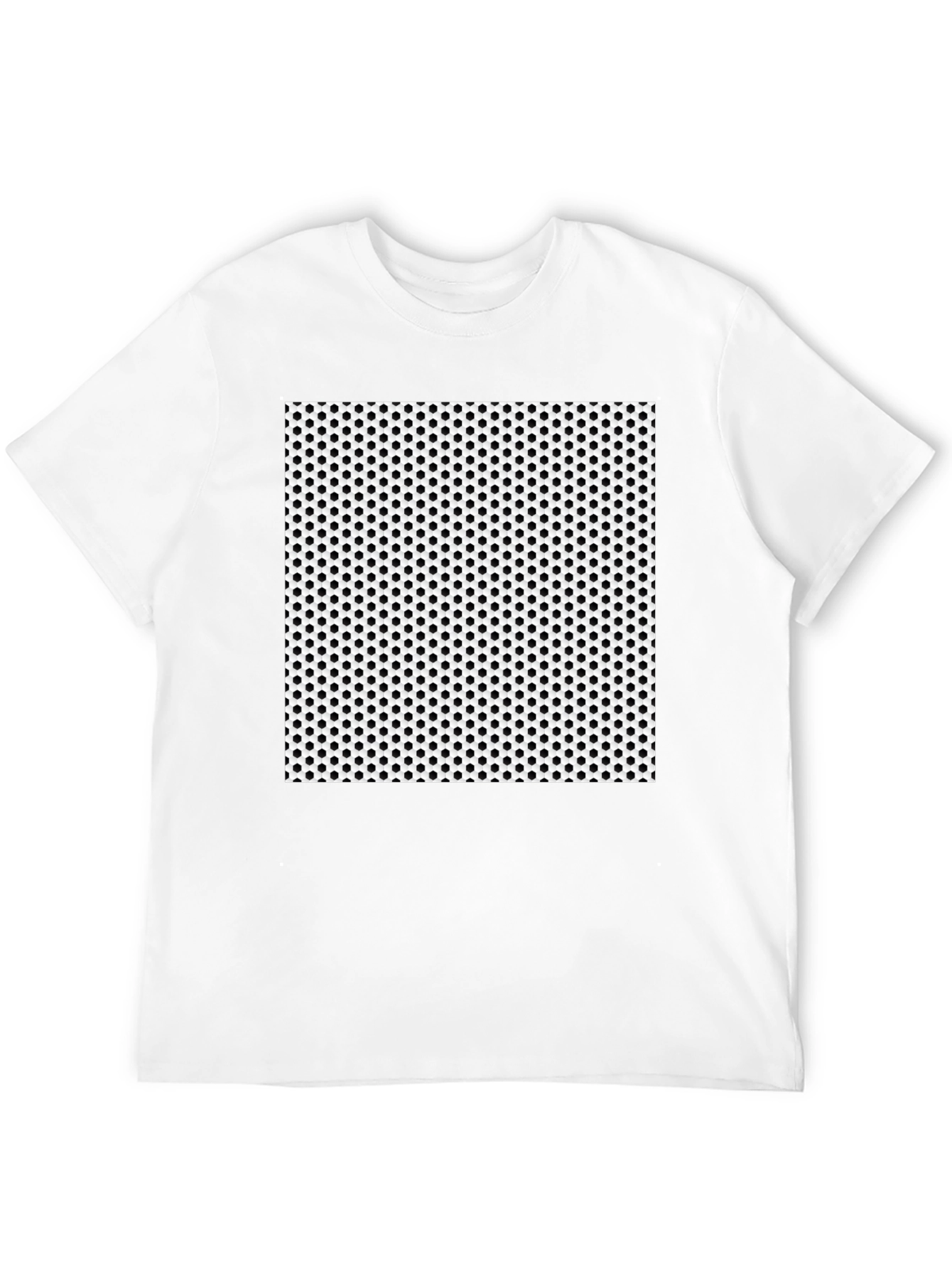Black Tee with Geometric Dot Pattern