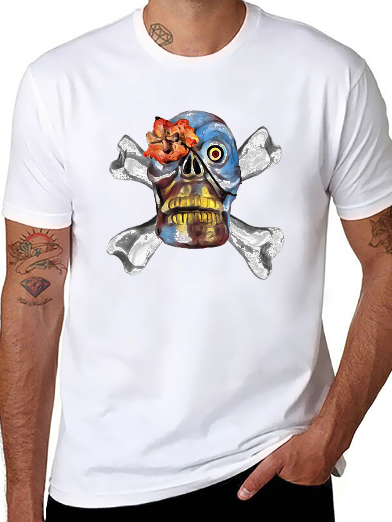Skull & Crossbones Graphic Tee - Edgy Design