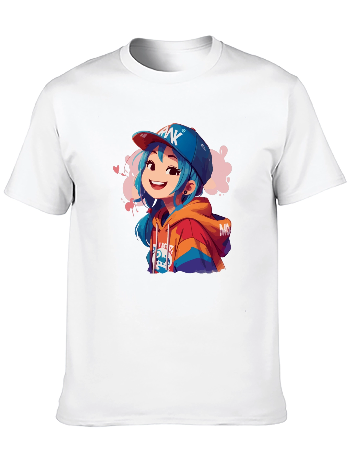 Anime Girl Graphic Black T-Shirt