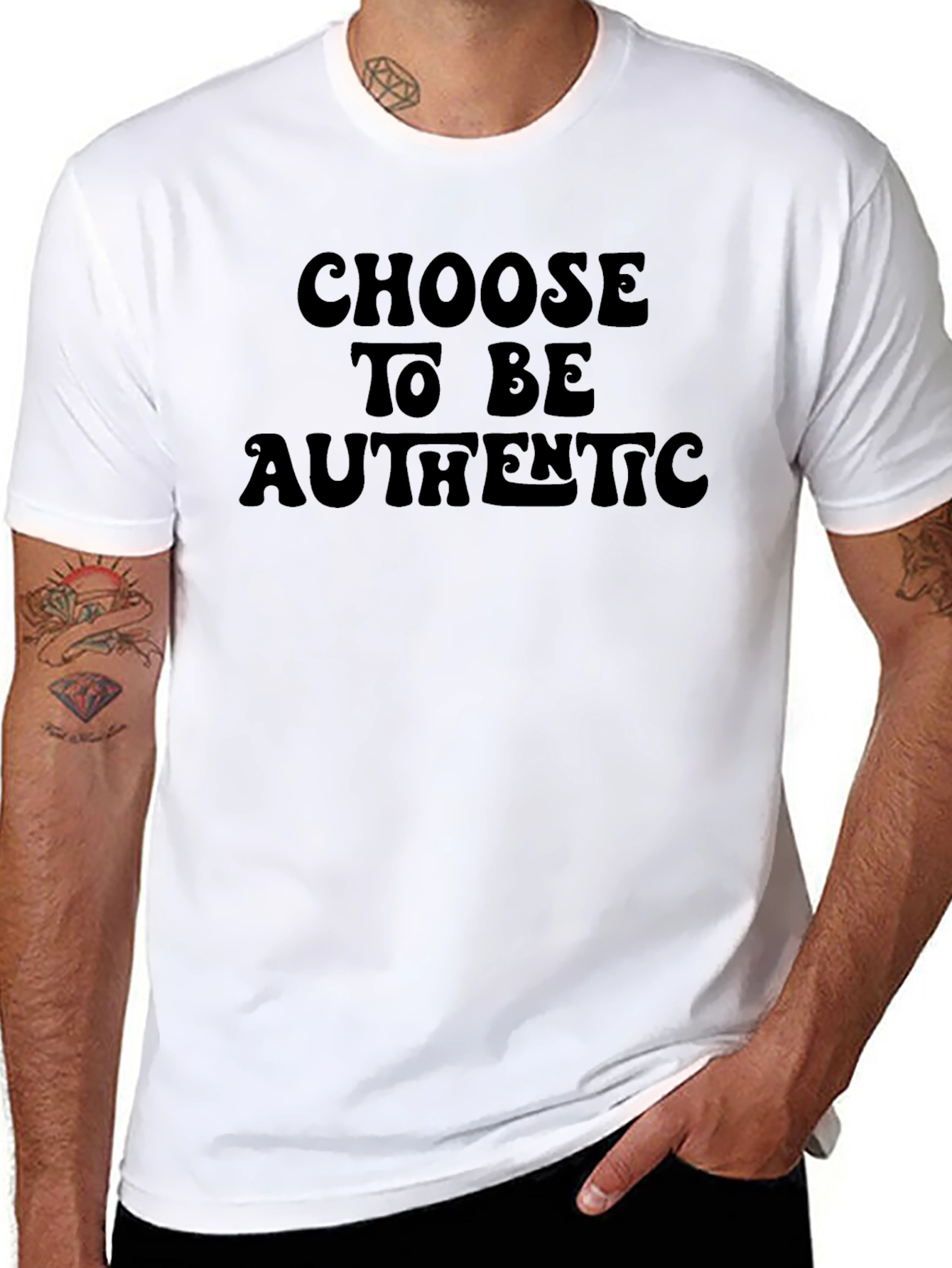 Choose to Be Authentic Graphic Tee - Black
