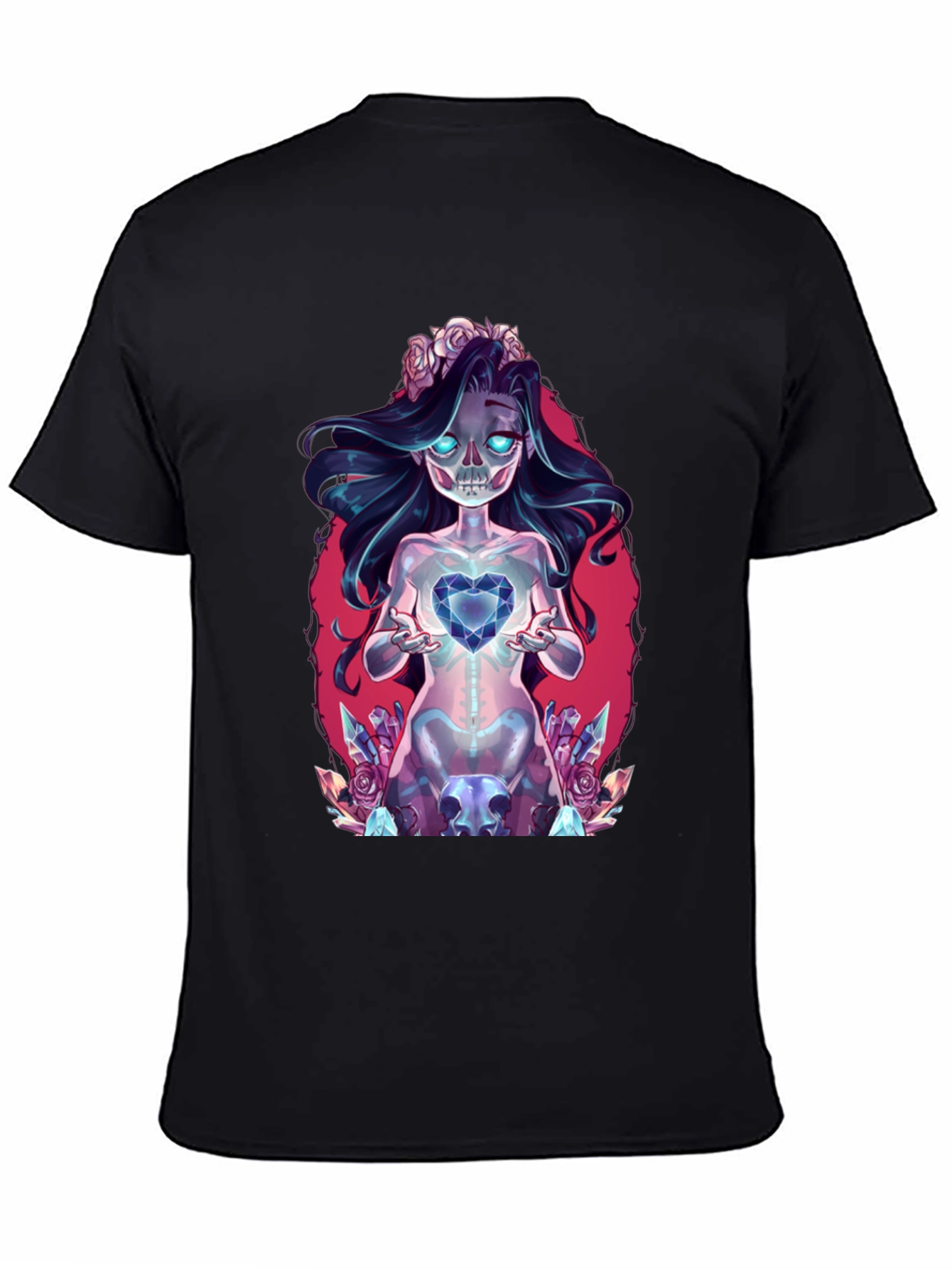 Gothic Skeleton Heart Black T-Shirt