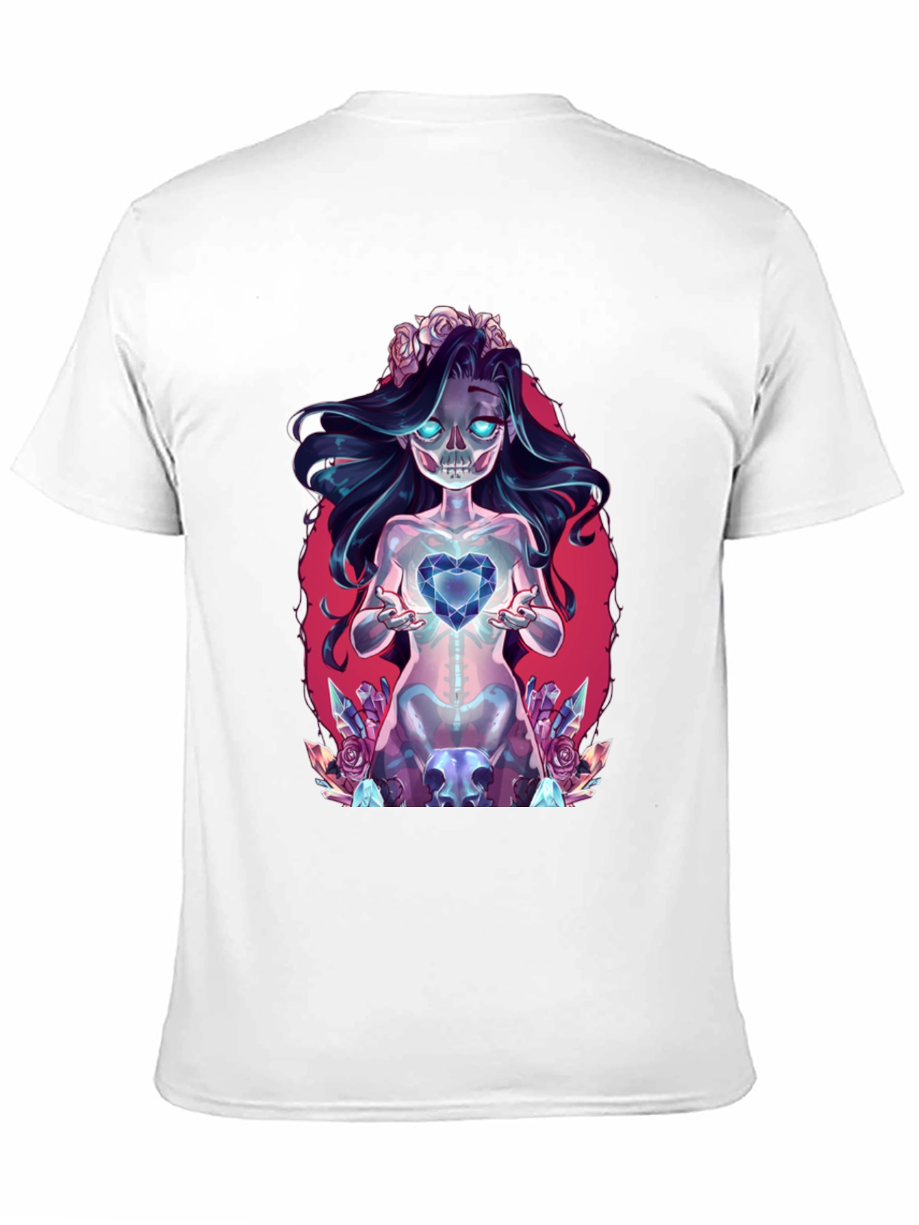 Gothic Skeleton Heart Black T-Shirt