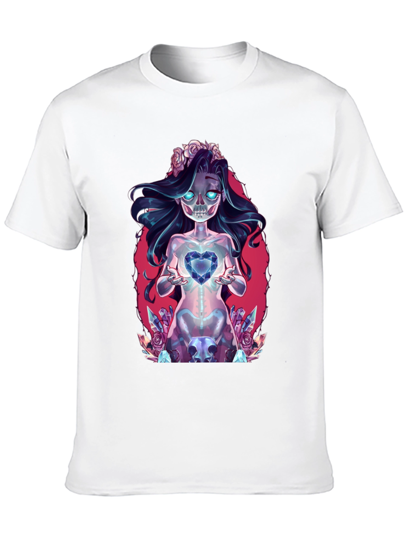 Gothic Skeleton Heart Black T-Shirt