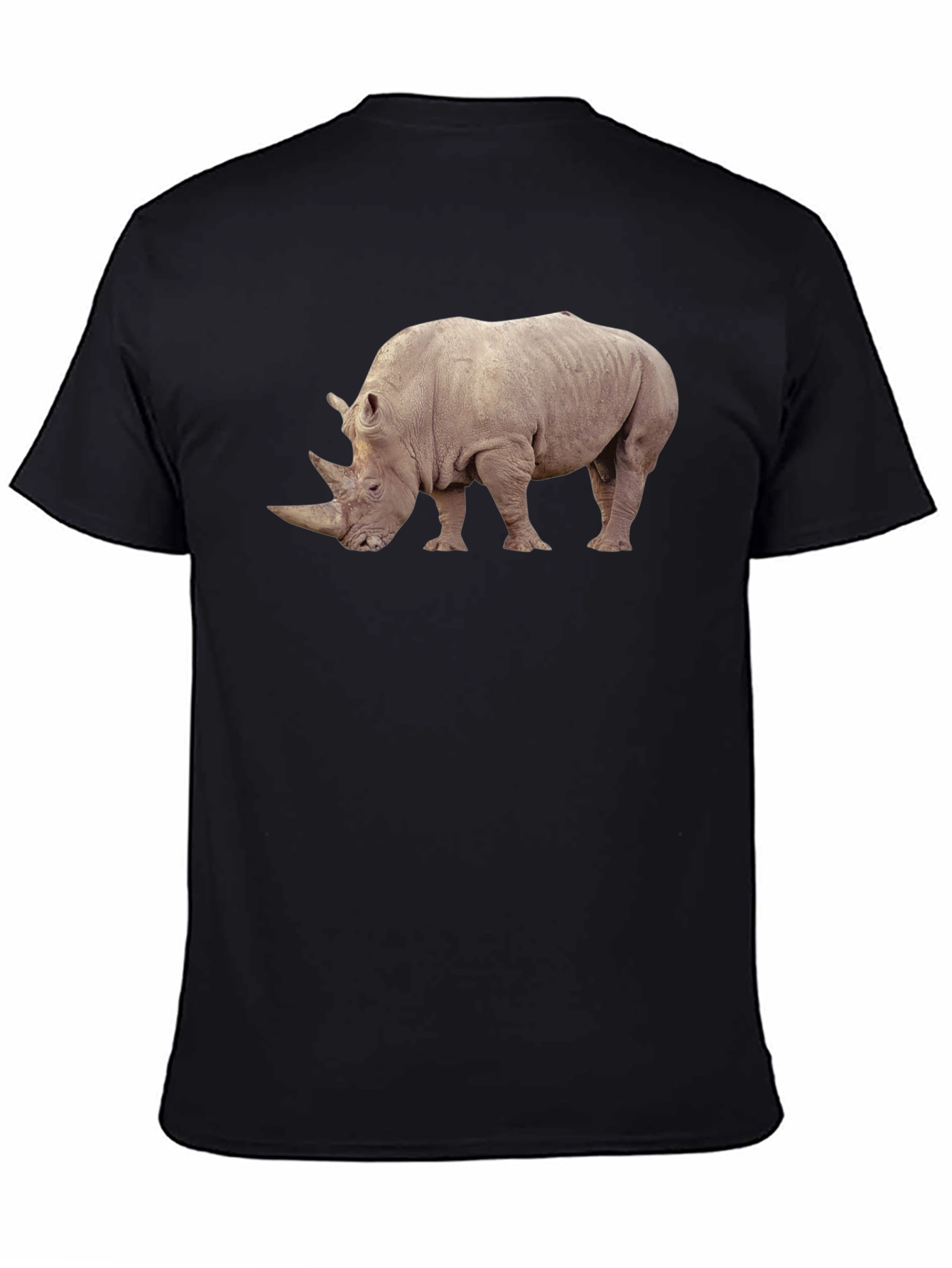 Rhino Graphic Tee - Wildlife Lovers Black T-Shirt