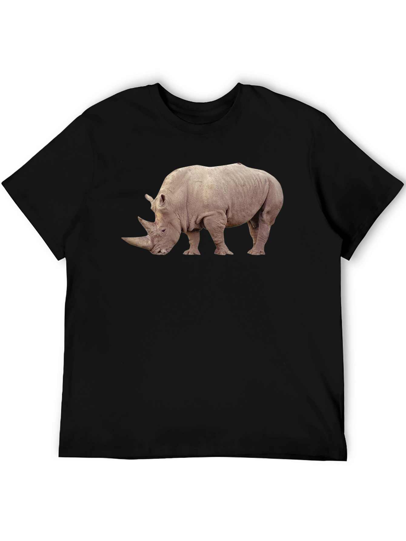 Rhino Graphic Tee - Wildlife Lovers Black T-Shirt