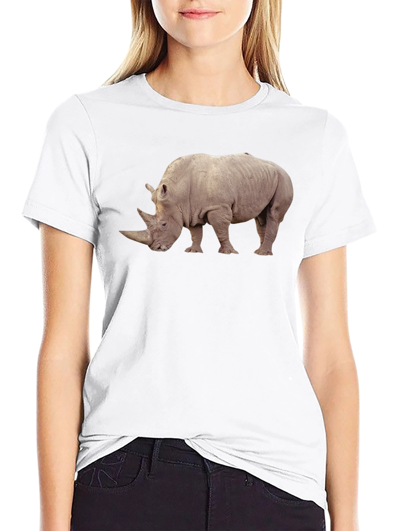 Rhino Graphic Tee - Wildlife Lovers Black T-Shirt