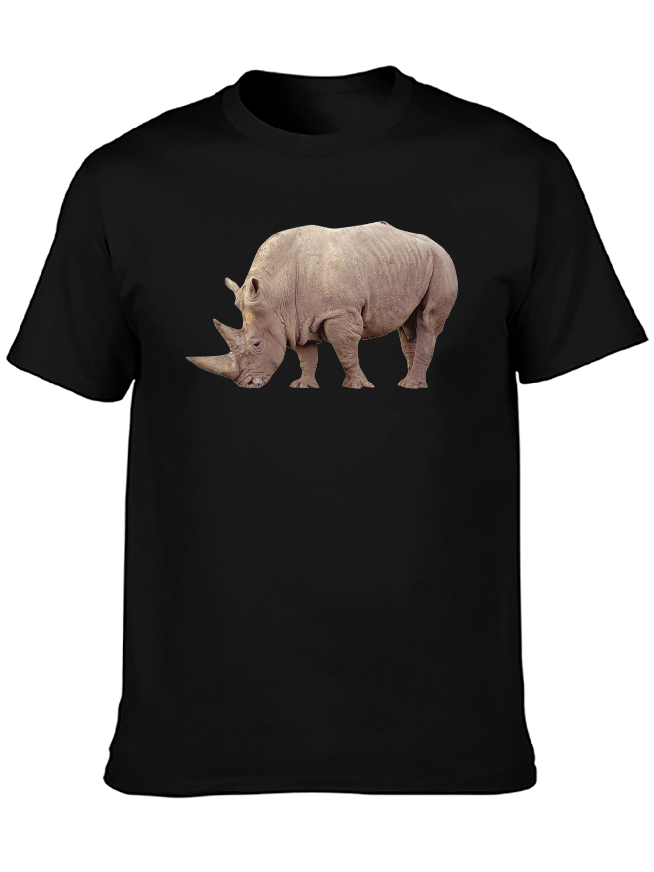 Rhino Graphic Tee - Wildlife Lovers Black T-Shirt