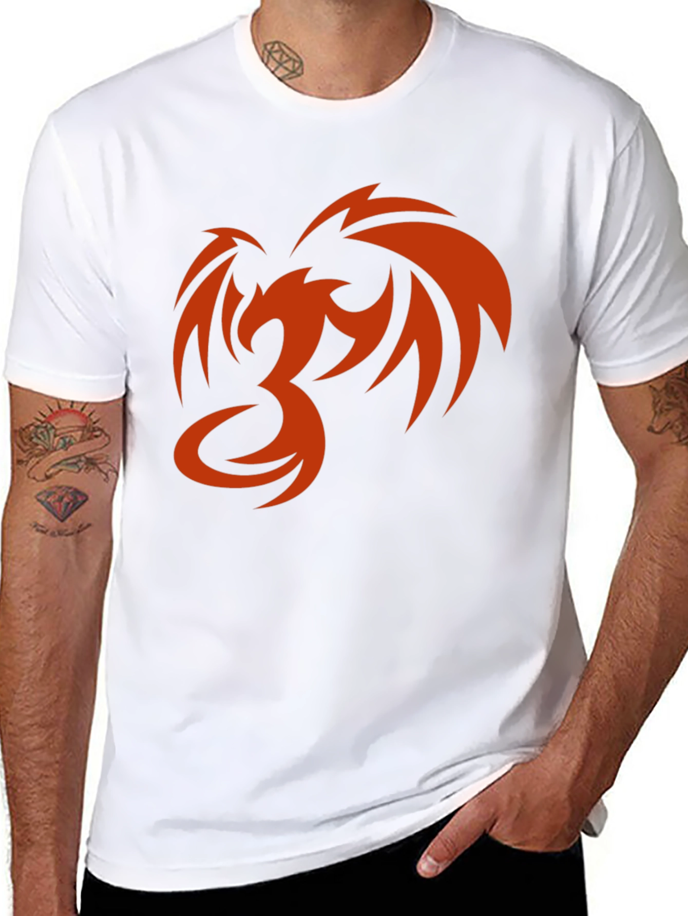 Phoenix Graphic Print Mens Black T-Shirt