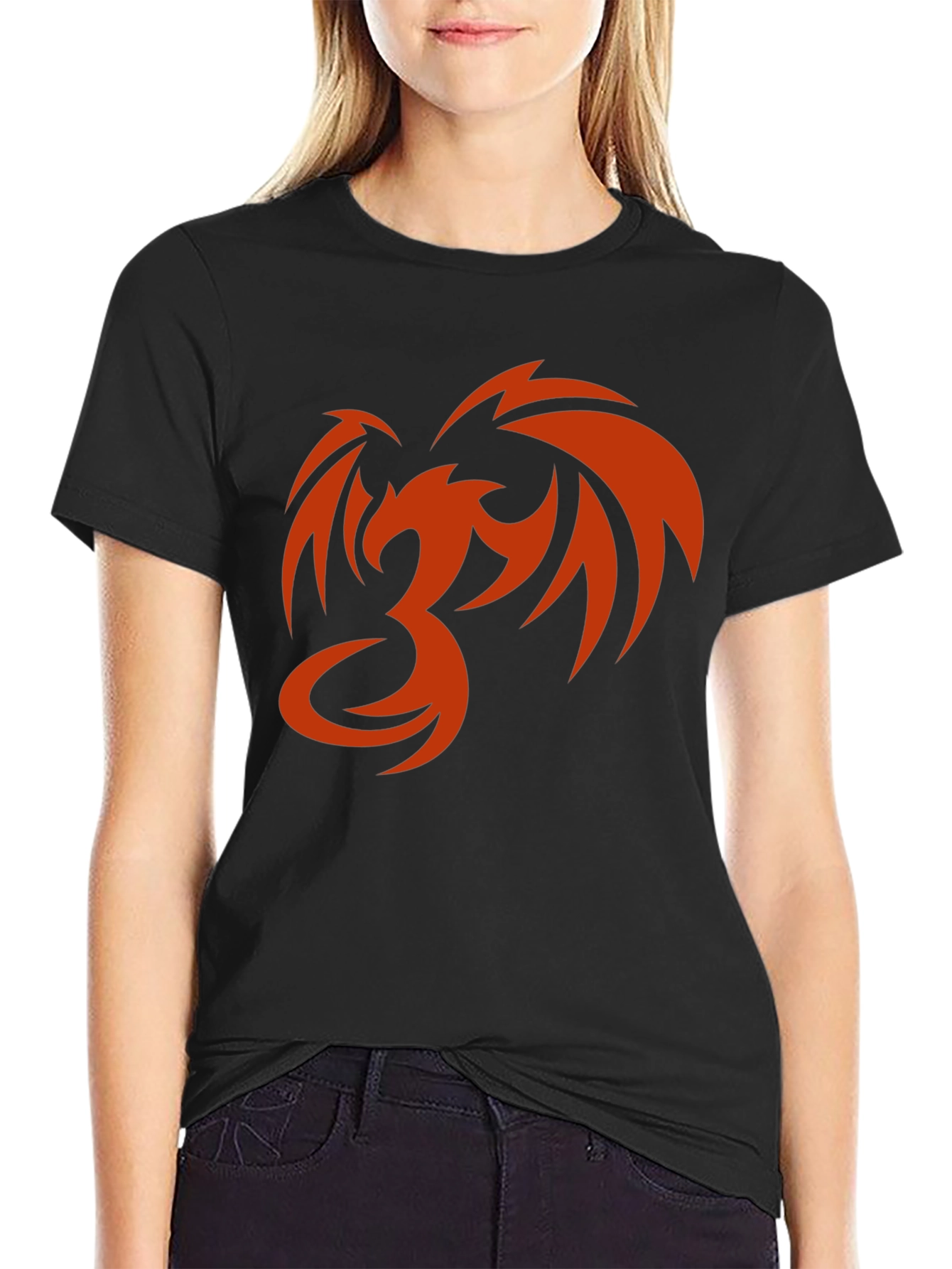 Phoenix Graphic Print Mens Black T-Shirt