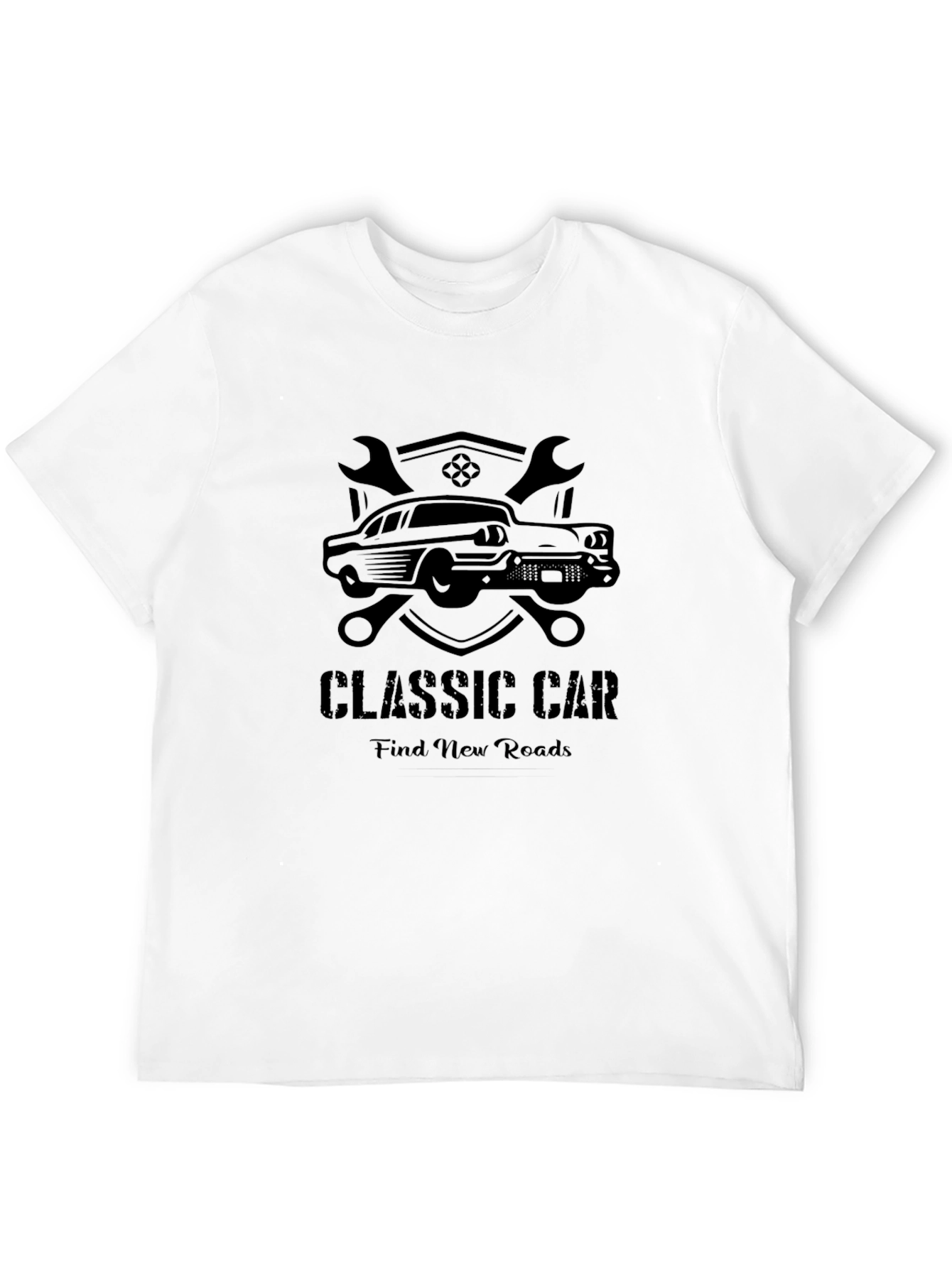 Classic Car Black Graphic T-Shirt