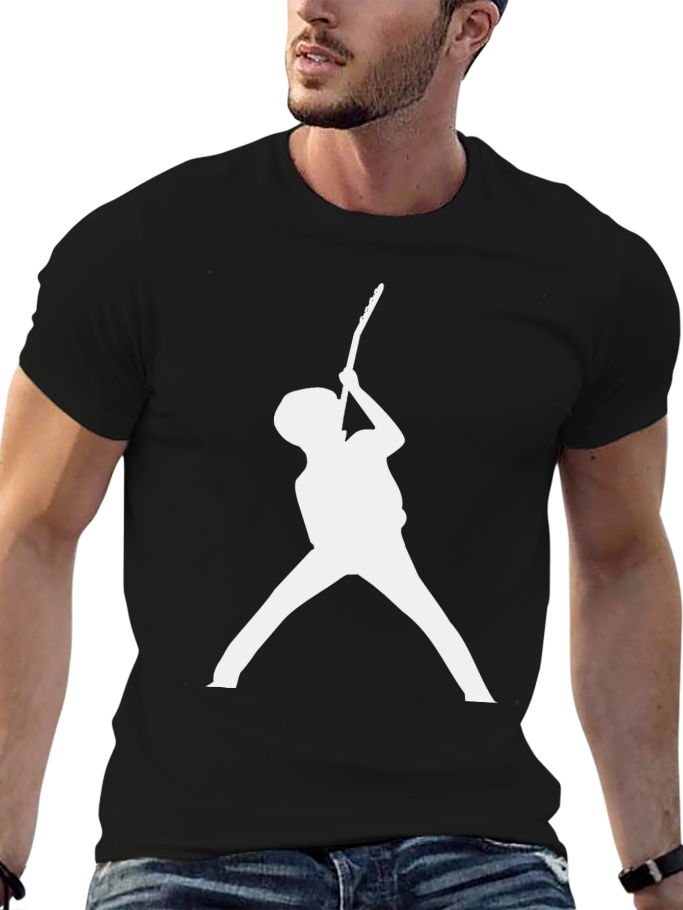 Guitar Player Silhouette Black T-Shirt