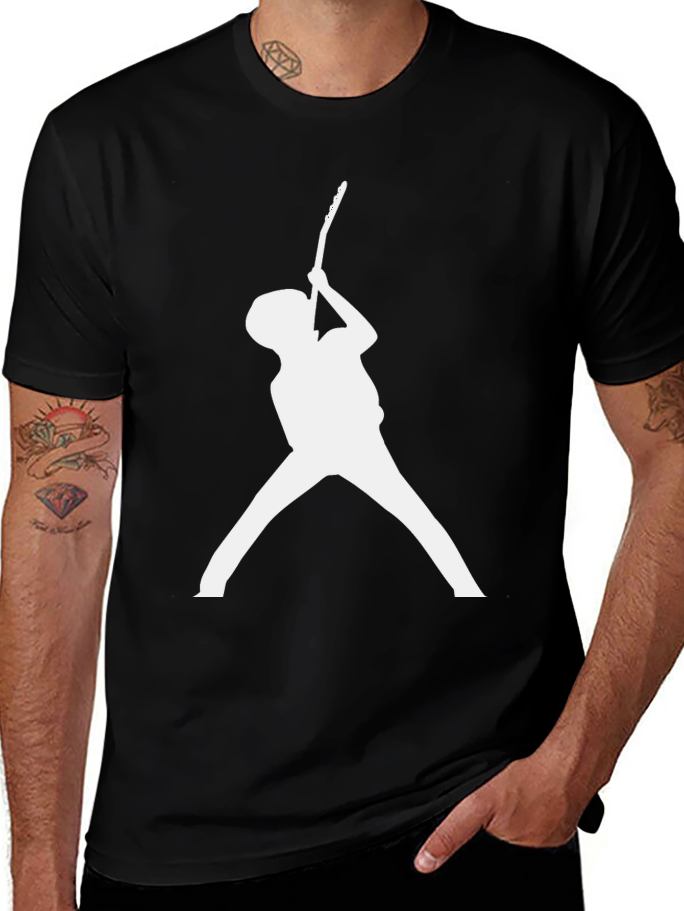 Guitar Player Silhouette Black T-Shirt