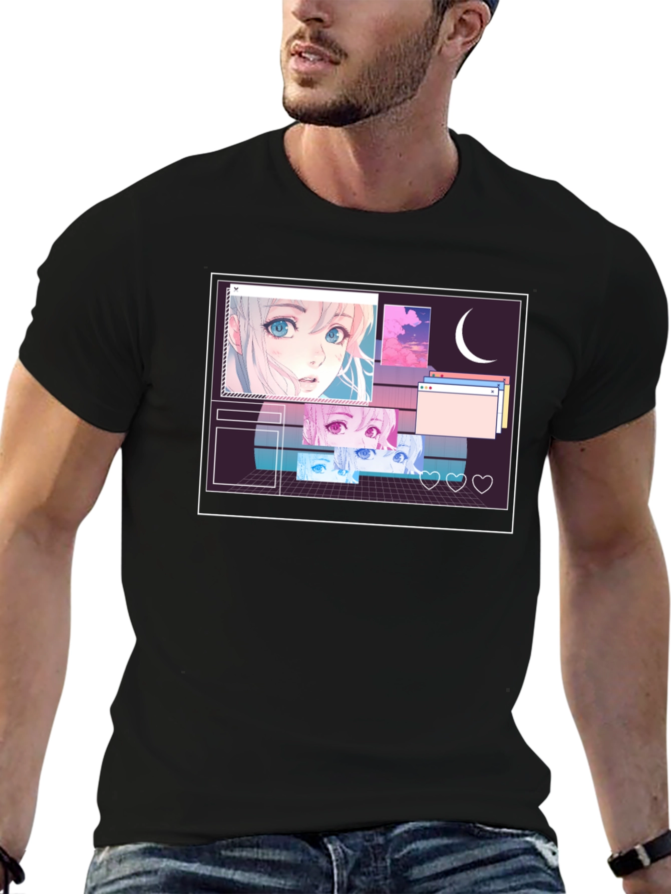 Anime Aesthetic Black T-Shirt