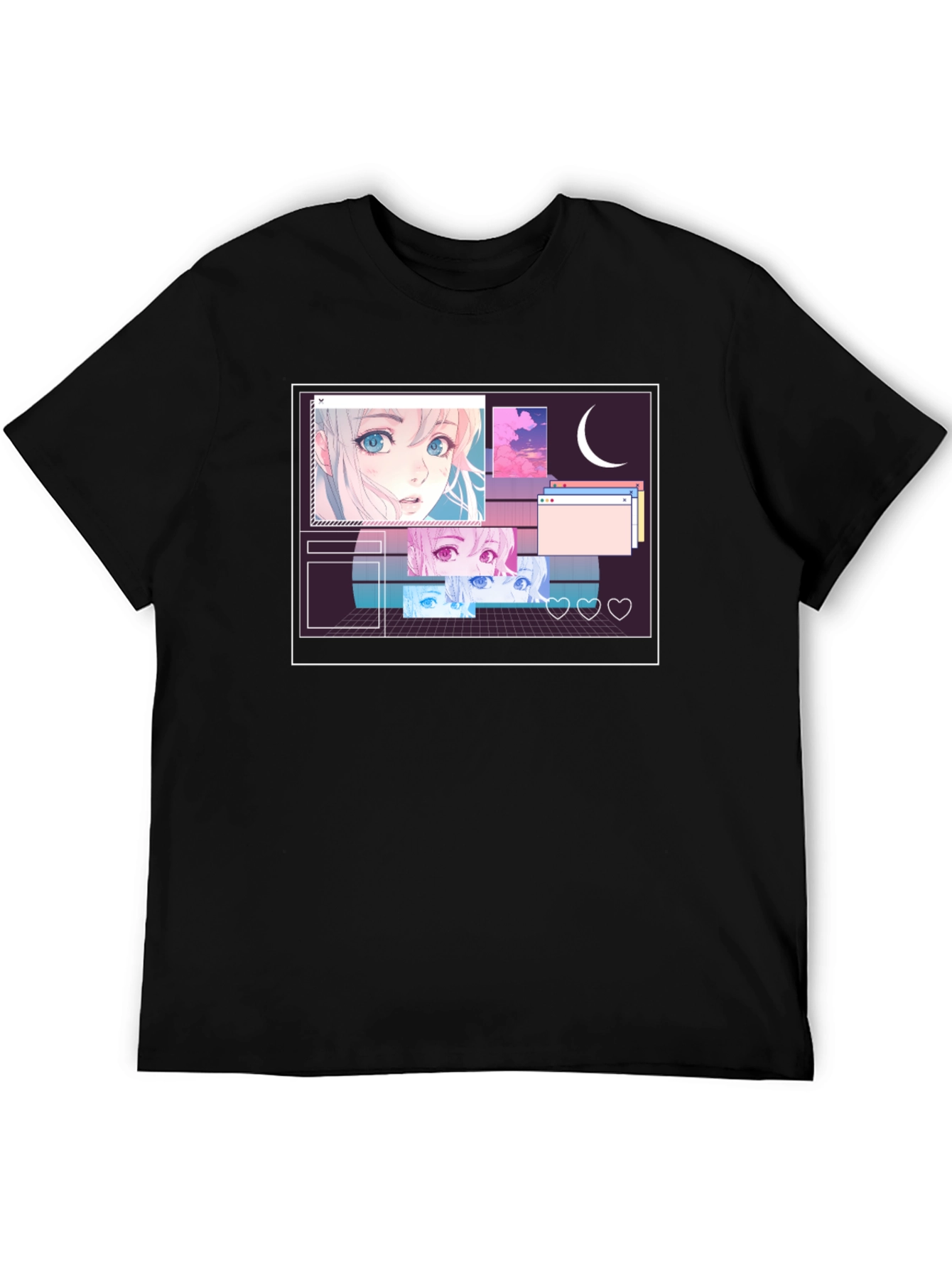 Anime Aesthetic Black T-Shirt
