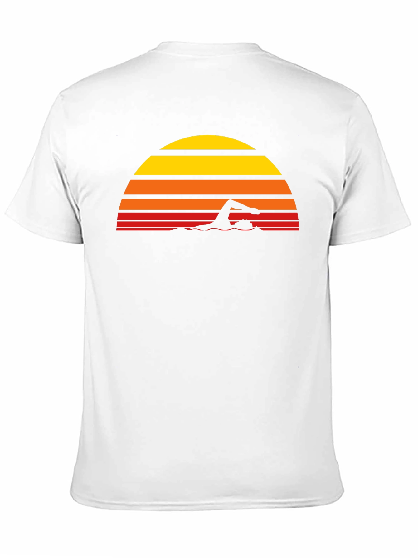 Retro Swimmer T-Shirt - Sunset Swim Design