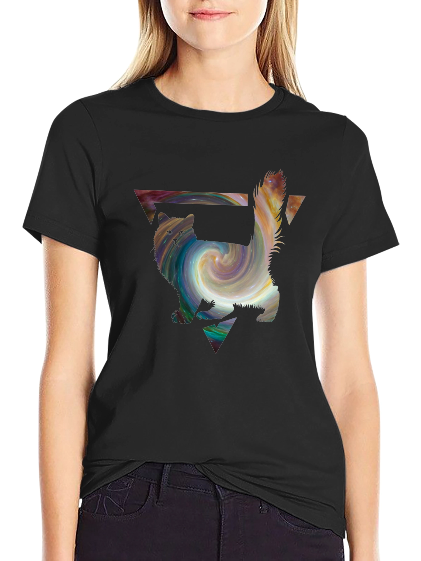 Galaxy Cat T-Shirt - Artistic Graphic Tee
