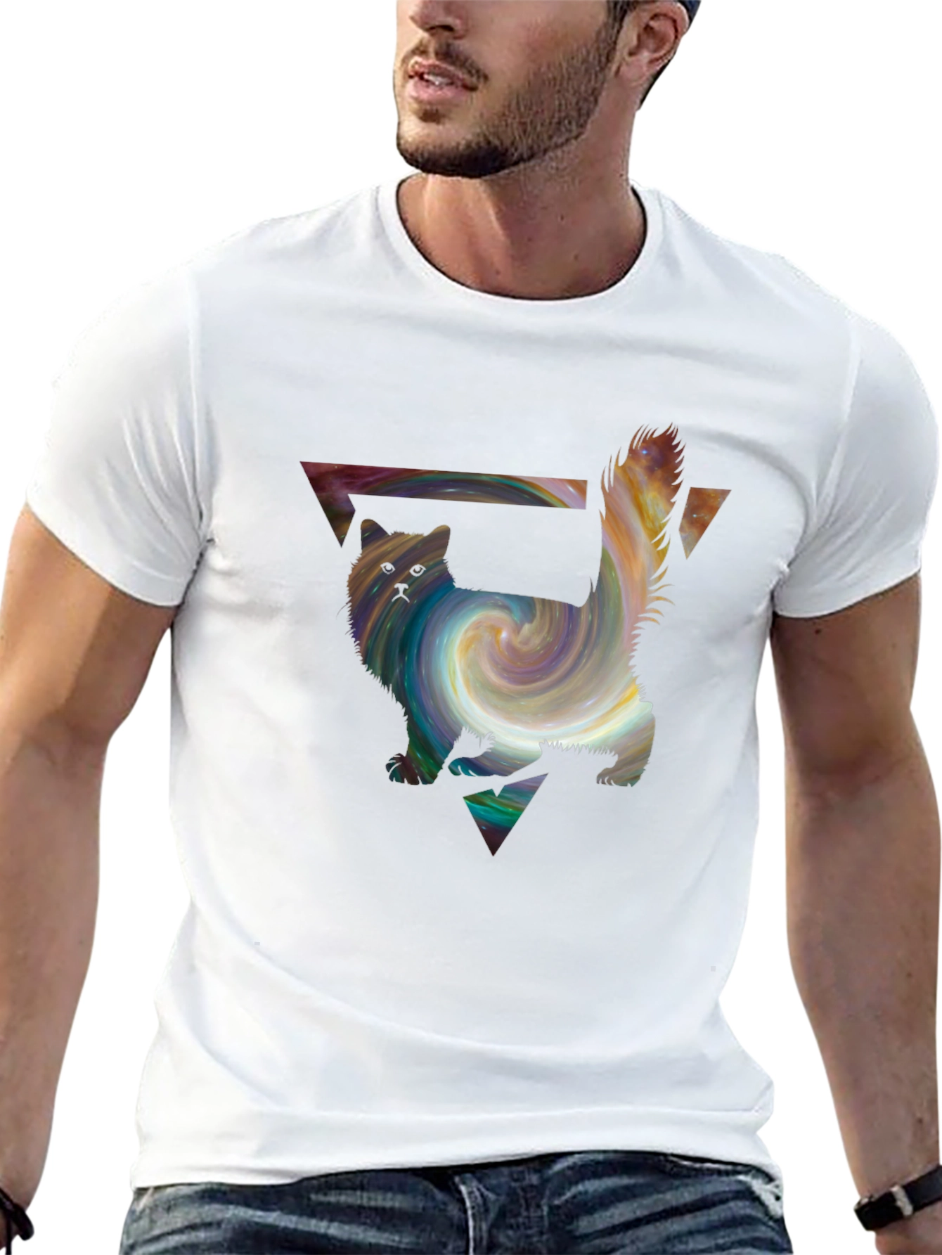 Galaxy Cat T-Shirt - Artistic Graphic Tee