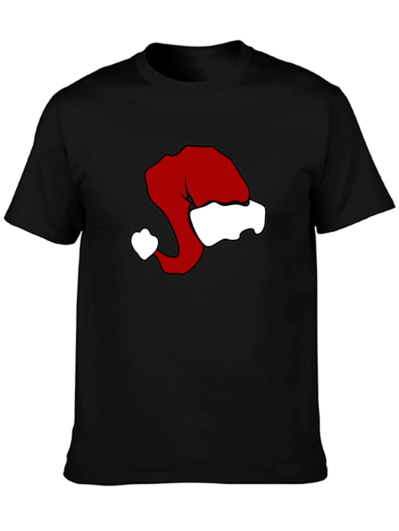 Festive Santa Hat Graphic Tee - Holiday Cheer!