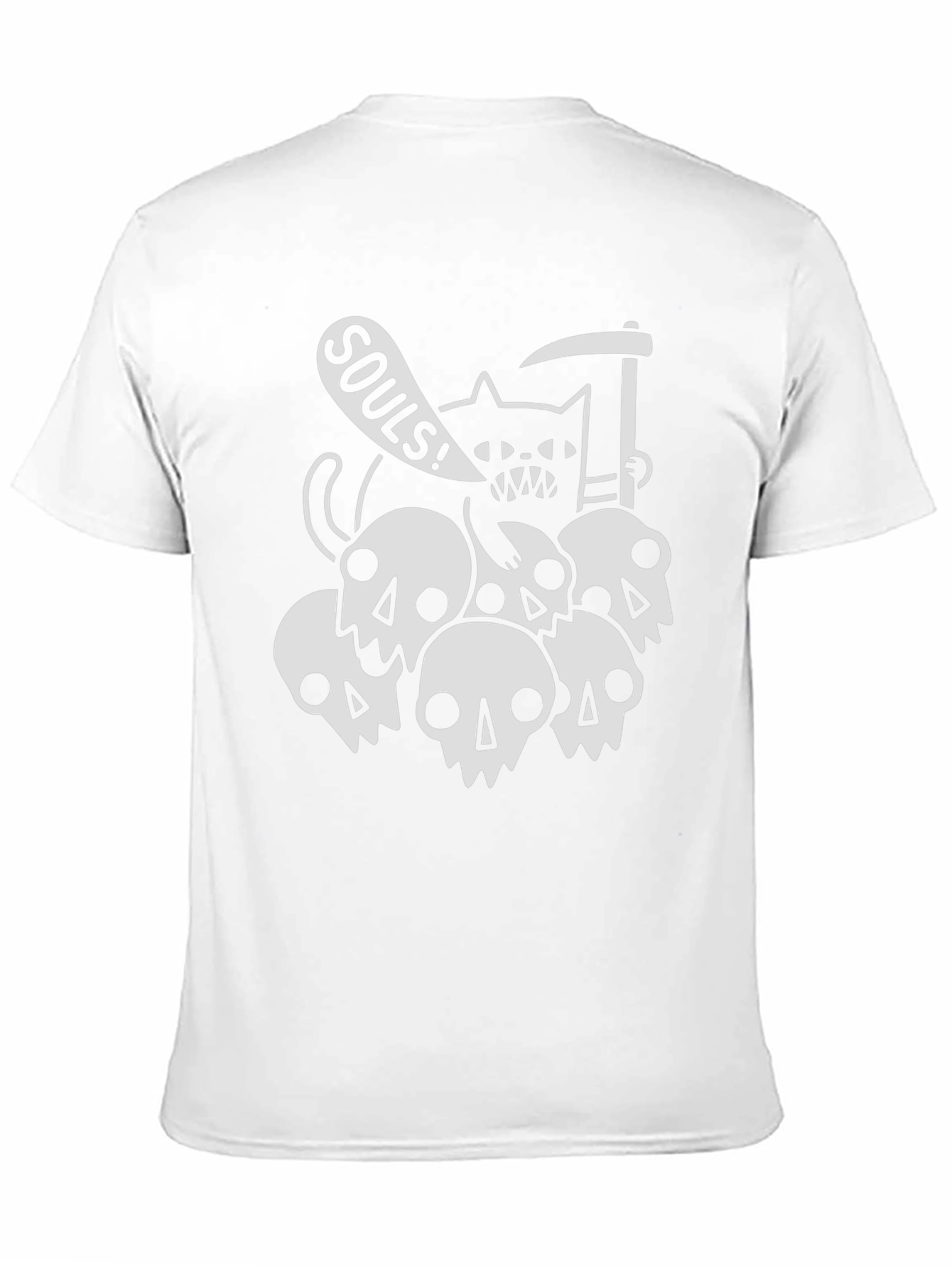Grim Cat Souls T-Shirt - Spooky Graphic Tee
