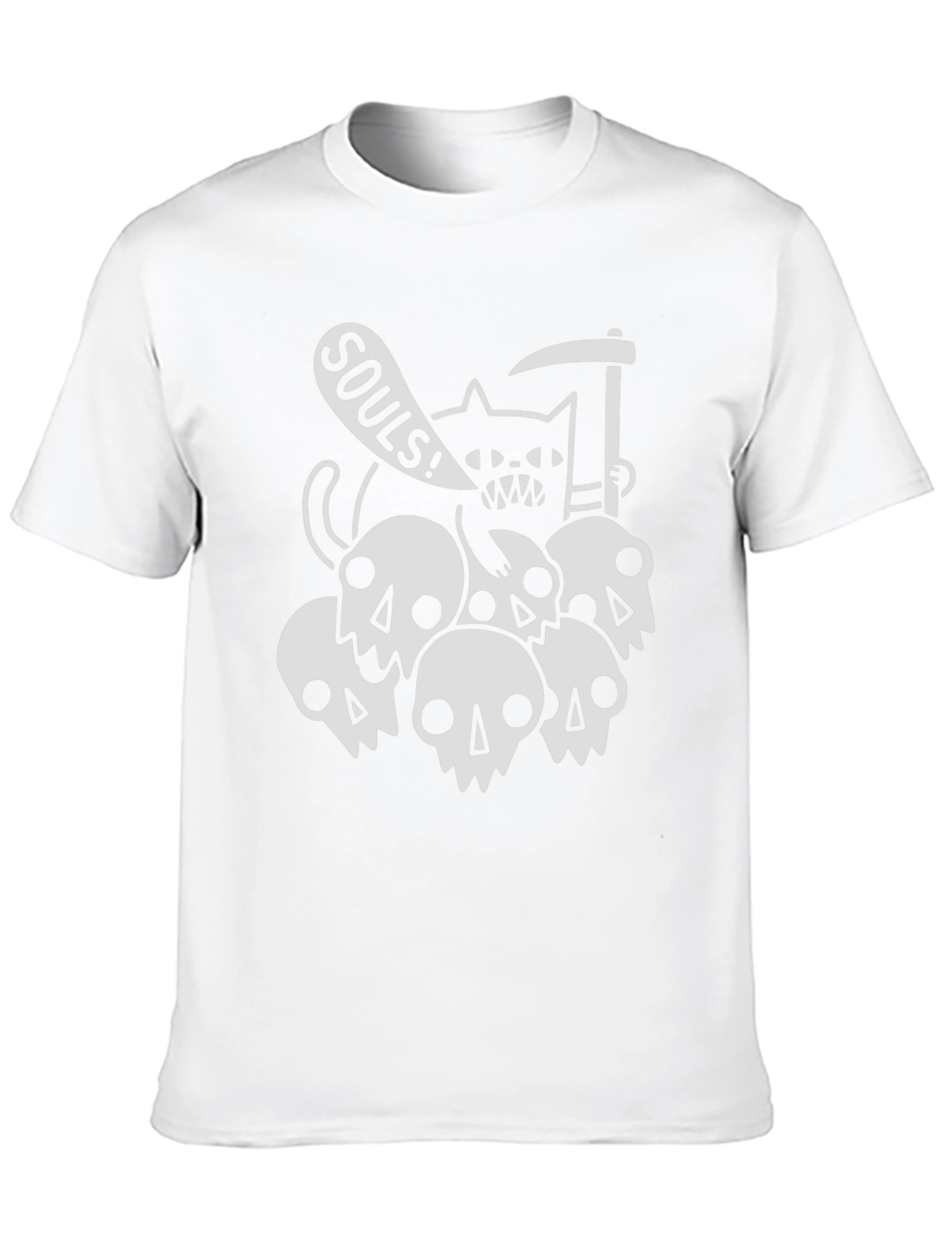 Grim Cat Souls T-Shirt - Spooky Graphic Tee