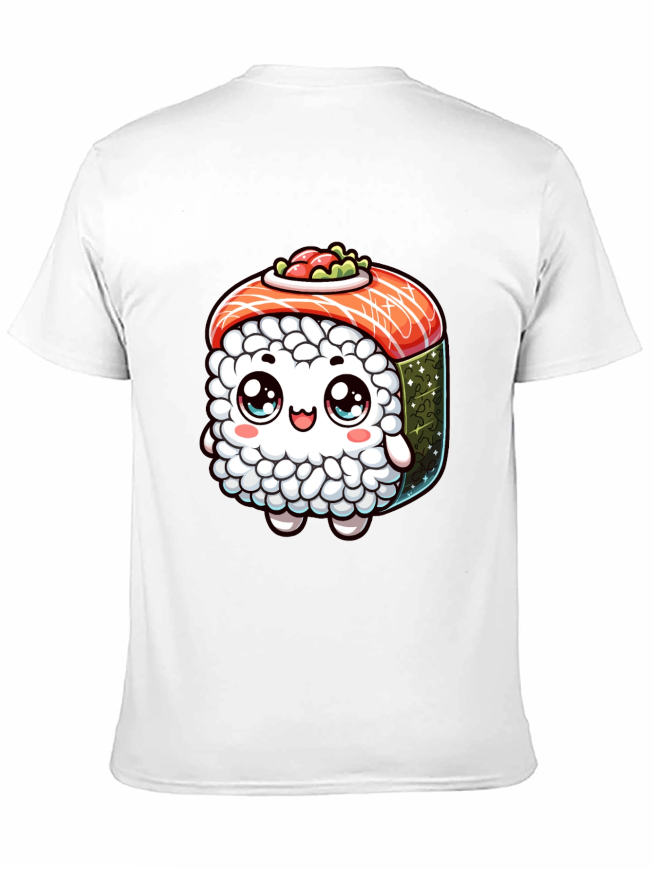 Sushi Cartoon Graphic Black T-Shirt