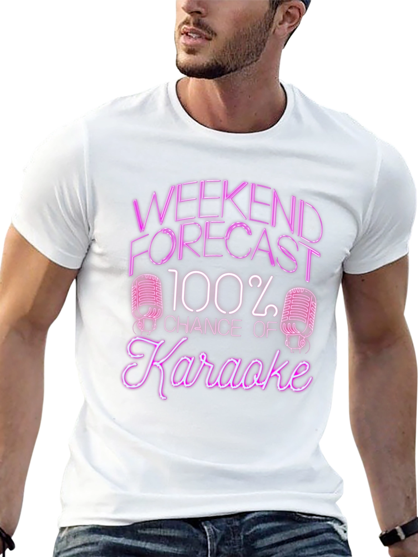 Weekend Forecast Karaoke T-Shirt - Novelty Tee