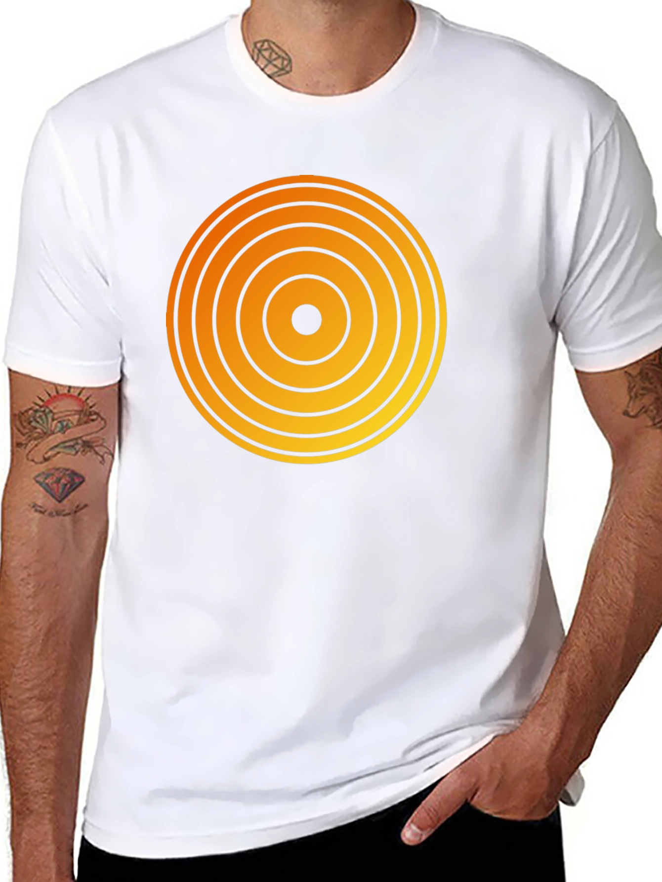 Retro Target Graphic Tee - Black Cotton Blend
