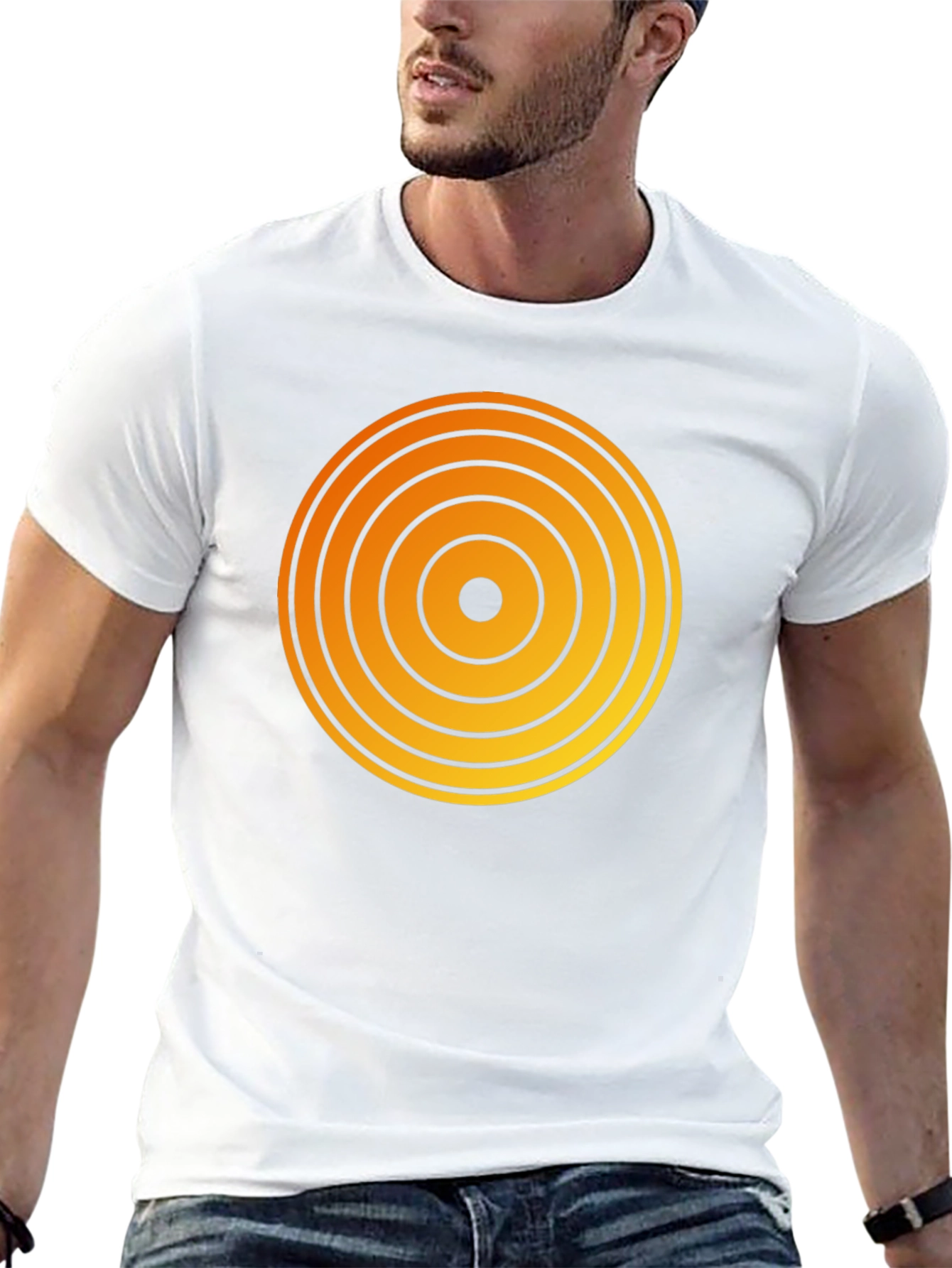 Retro Target Graphic Tee - Black Cotton Blend