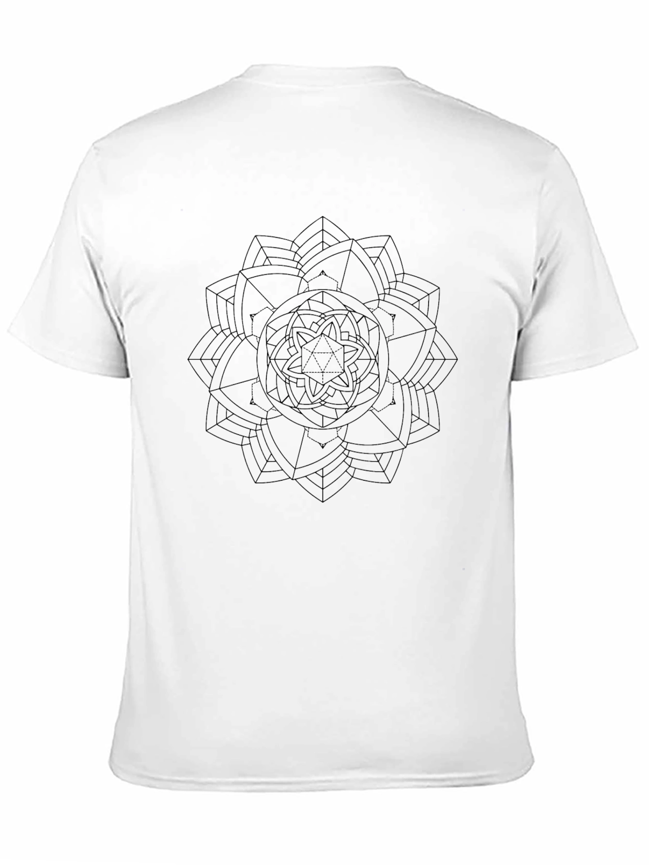 Geometric Mandala Graphic Print Black T-Shirt