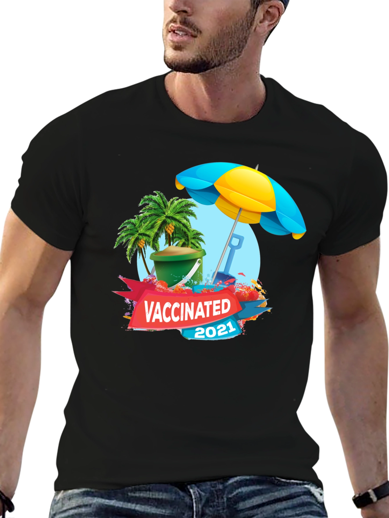 Vaccinated 2021 Beach T-Shirt