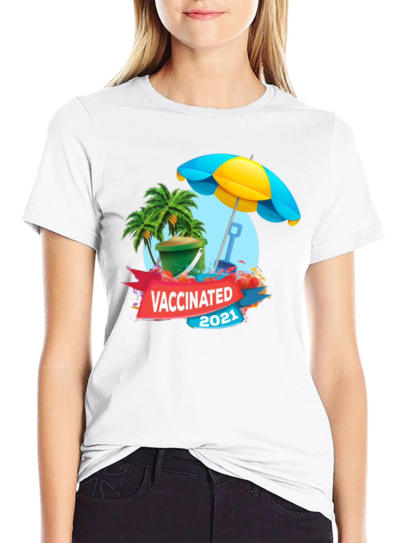 Vaccinated 2021 Beach T-Shirt